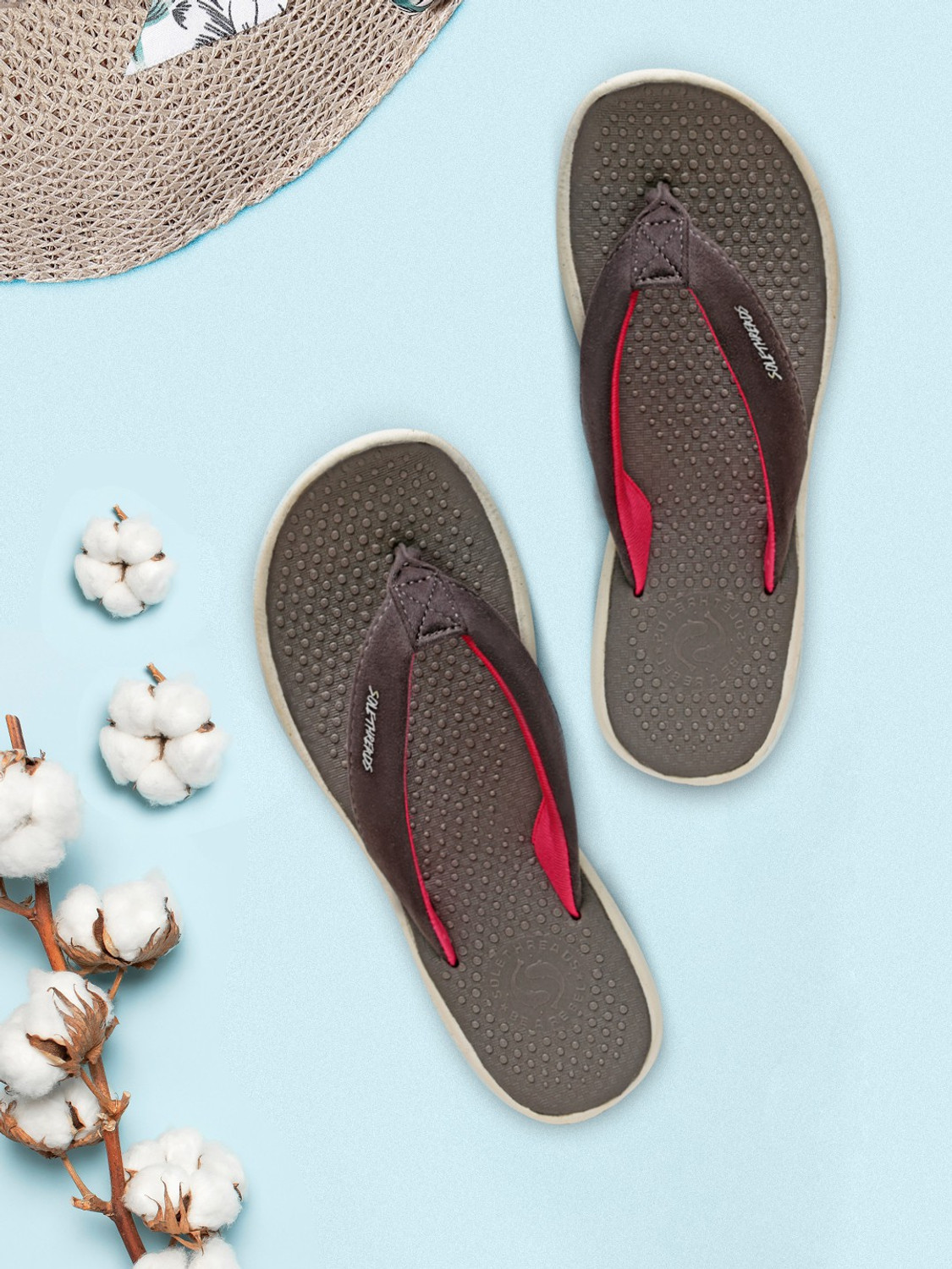 Image of SOLETHREADS REBEL SALLY Supersoft, GREY Women Flip Flops (Grey , 3)
