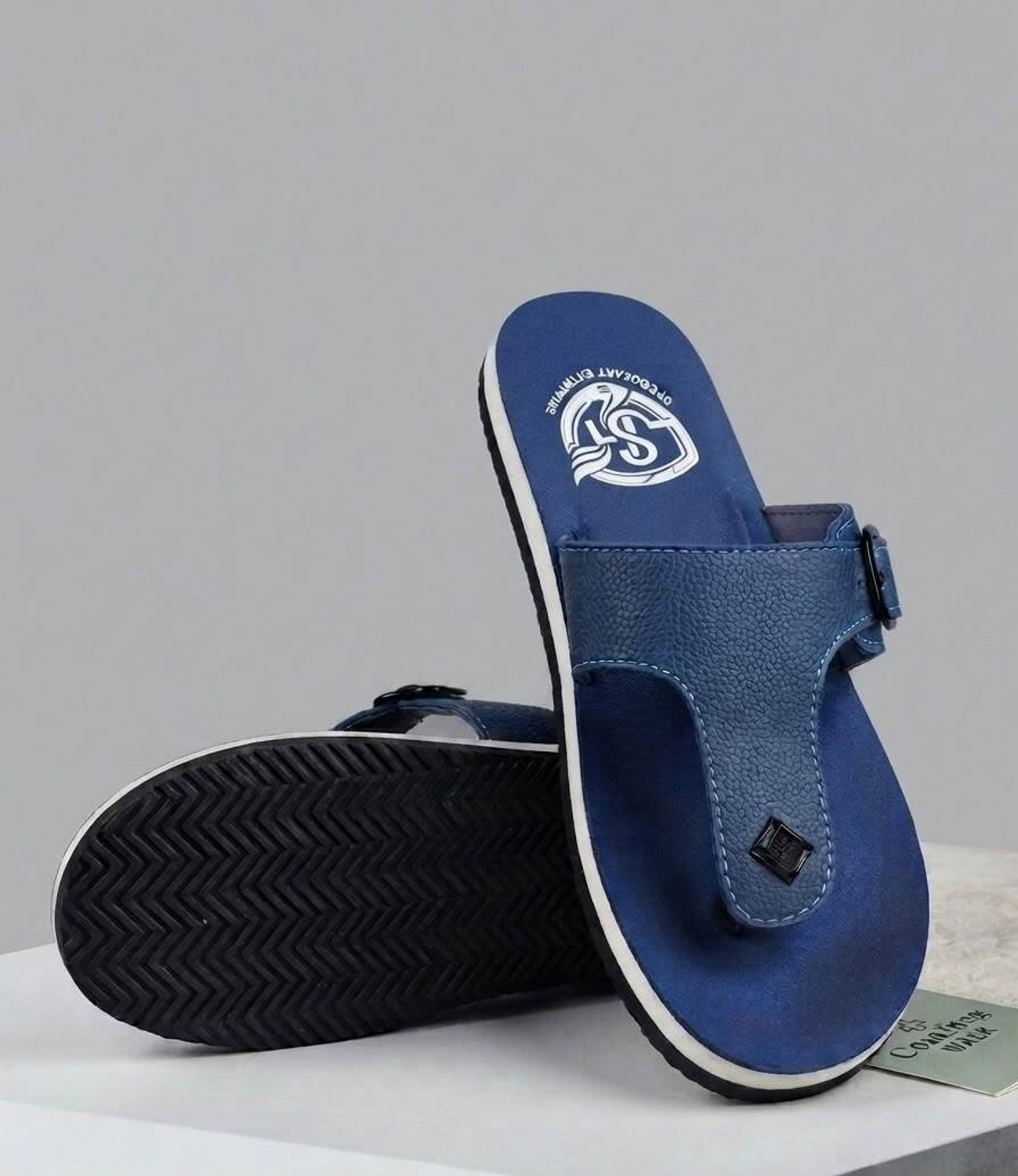 Image of Speedokart enterprises Men Flip Flops (Blue, Black , 7)
