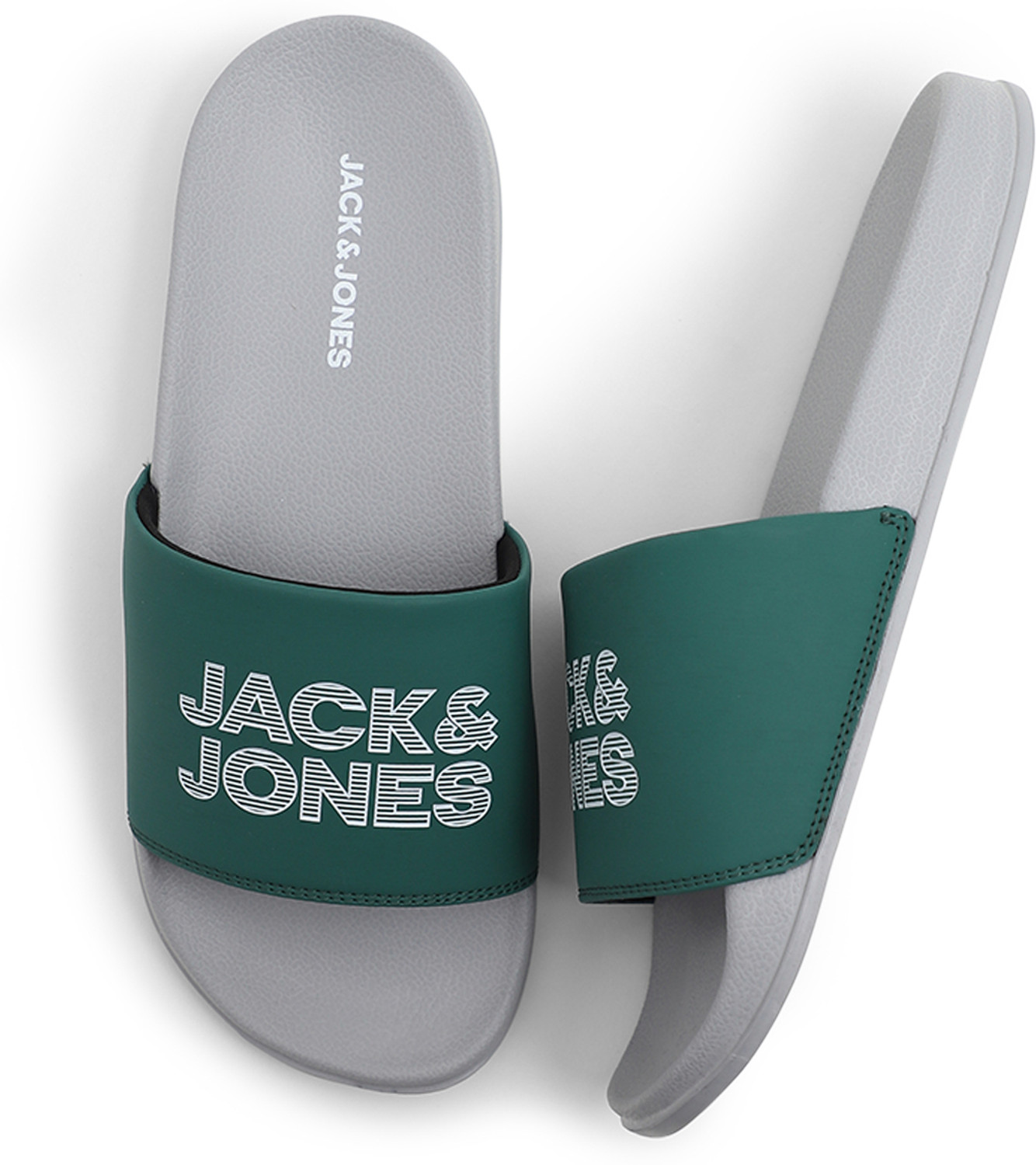 Image of JACK & JONES Men Slides (Green , 7)