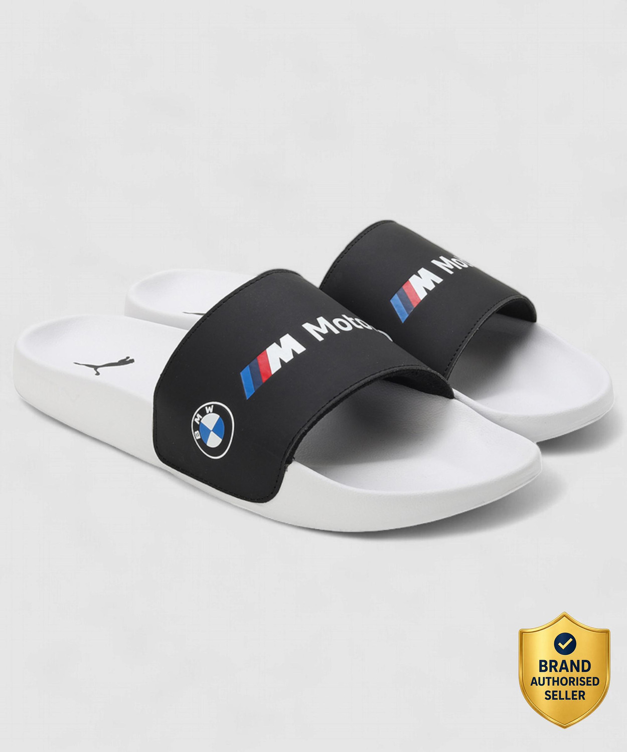 PUMA Bmw Mms Logo Leadcat 2.0 Men Slides (Black , 7) - Image 1