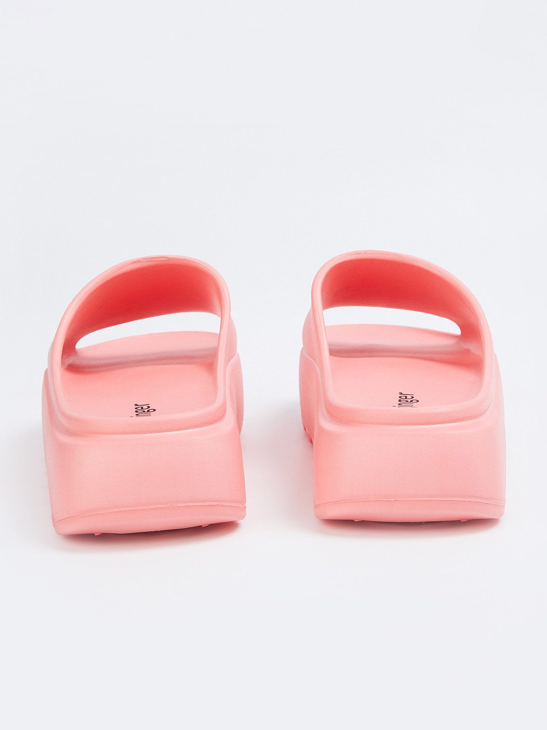 Image of Ginger by Lifestyle Solid Flatform Sliders Women Flip Flops (Red , 5)
