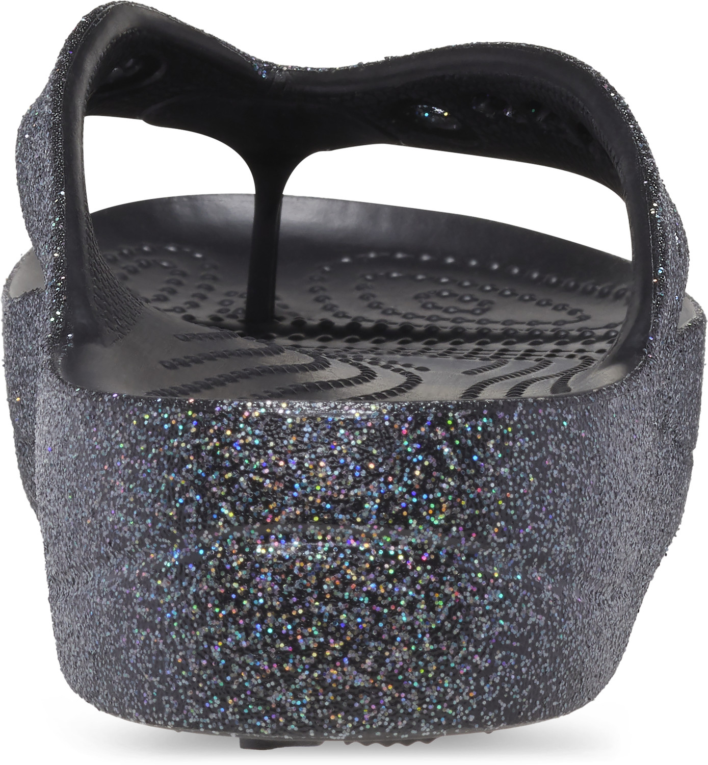 Image of CROCS Women's Baya Platform Glitter Women Flip Flops (Black , 9 UK /India)