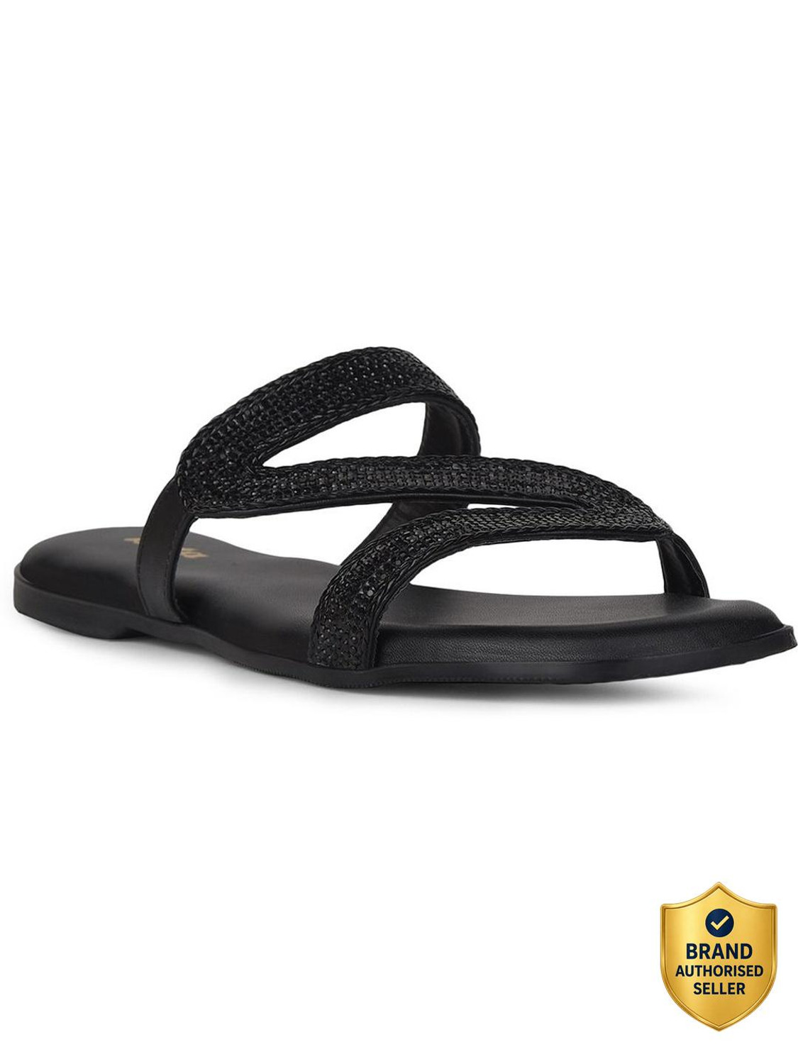 Image of FLITE Women Flip Flops (Black, Black , 3)