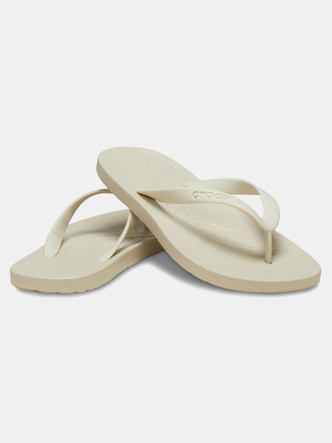 Image of CROCS ESSENTIALS Unisex Flip Flops (Beige , 4)