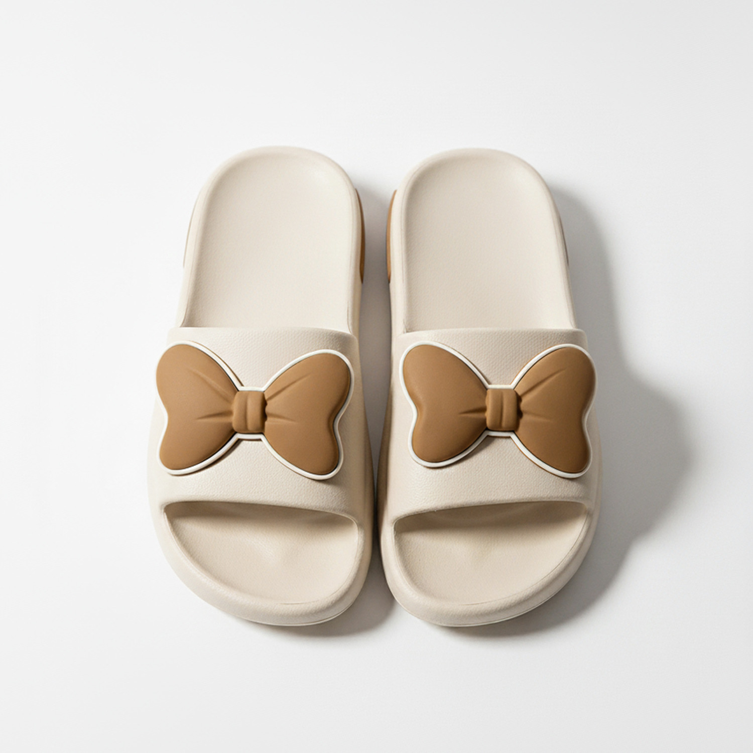 Image of HELEEY Women Slides (Beige , 5)