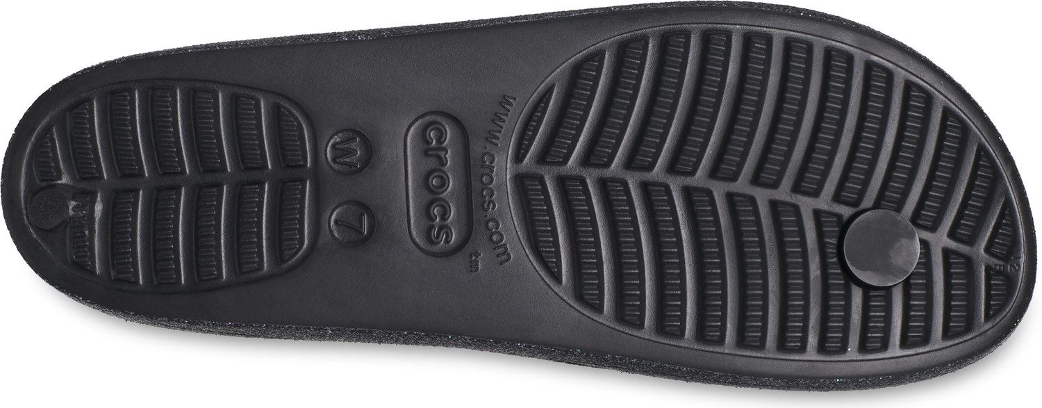 Image of CROCS Women's Baya Platform Glitter Women Flip Flops (Black , 9 UK /India)