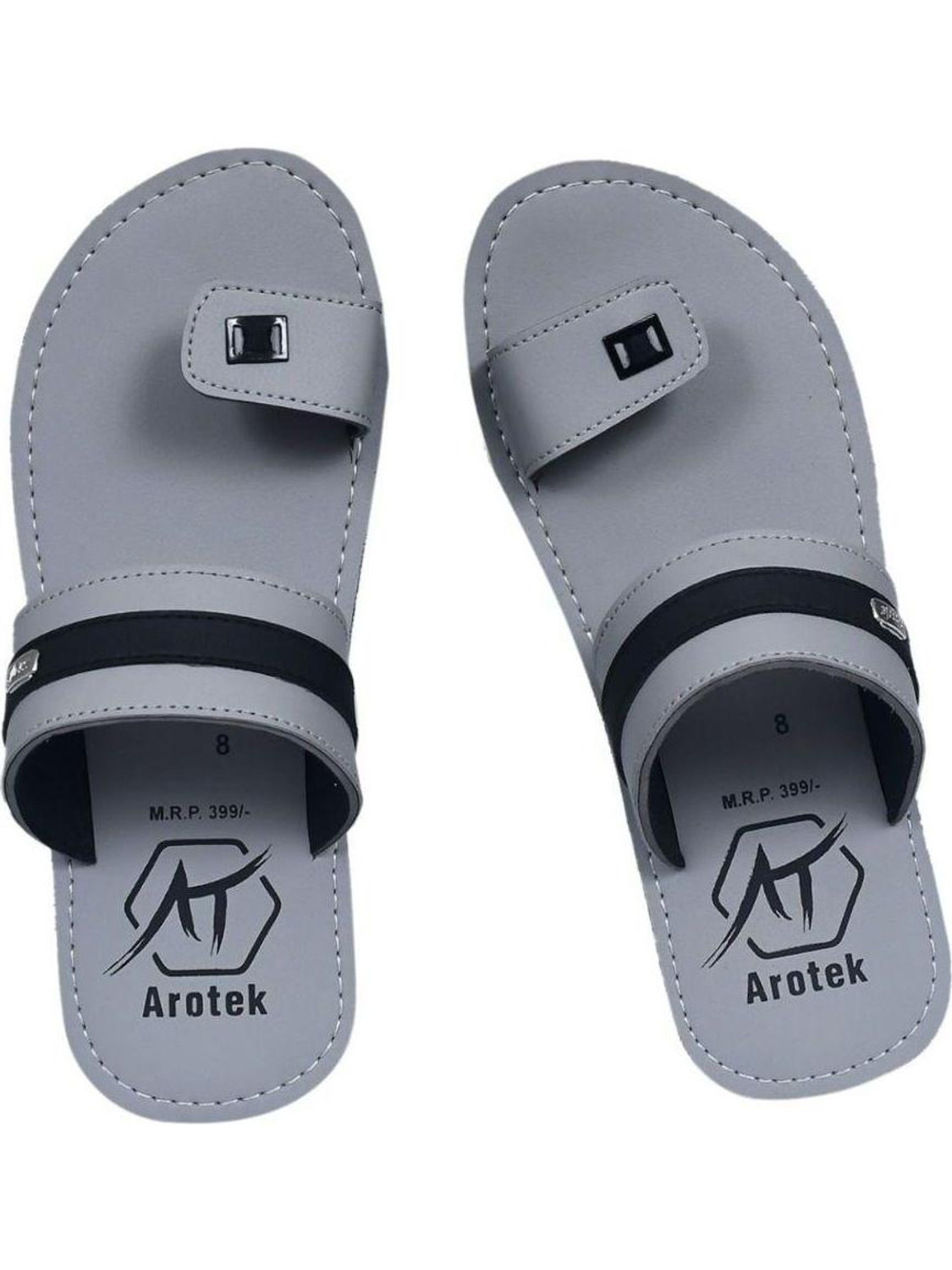 AROTEK Men Grey Flip Flops 7 - Image 1