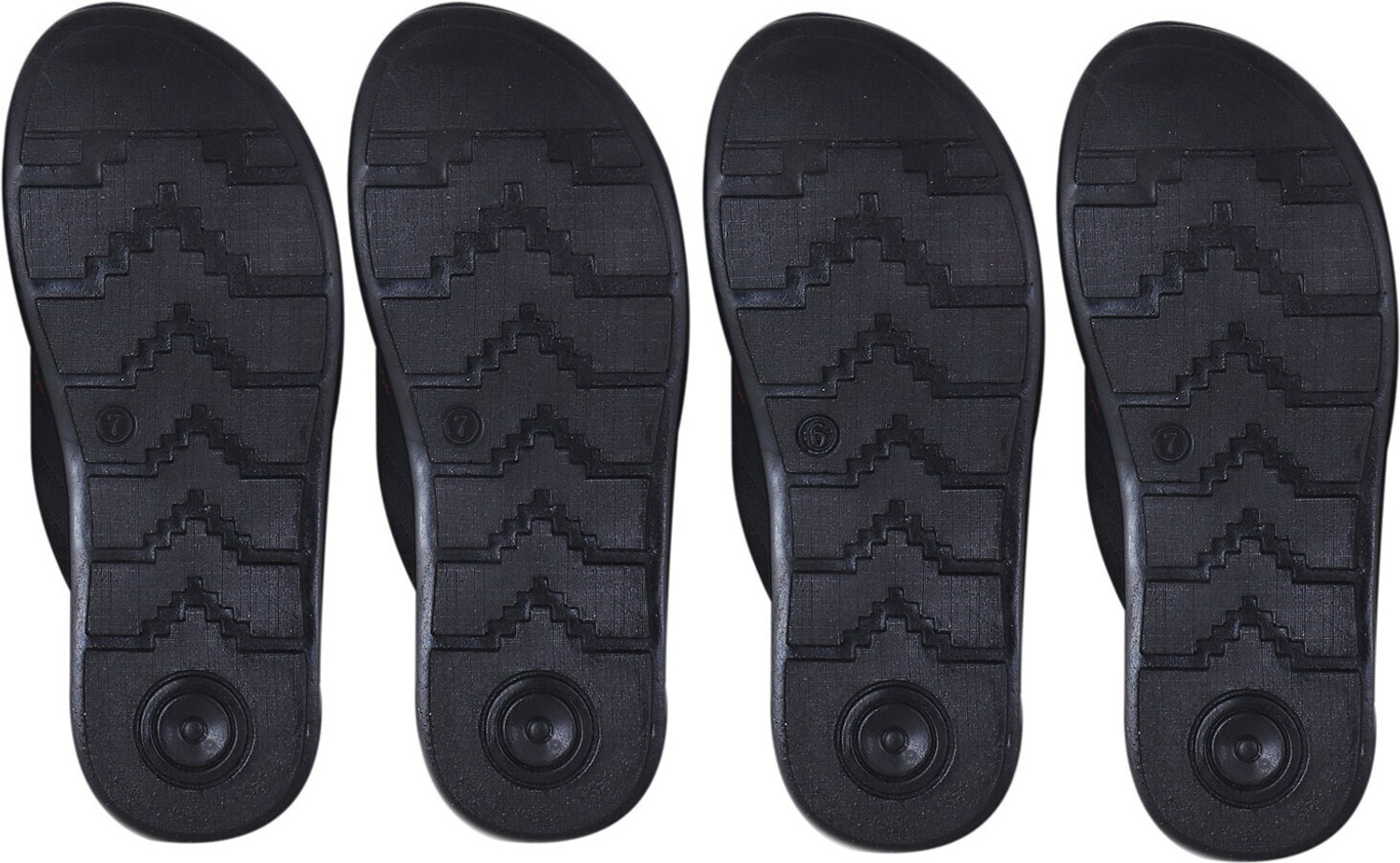 Image of FOOTSTAIR Set of 4 Men's Pu Slipper /Chappal Men Flip Flops (Multicolor , 8)