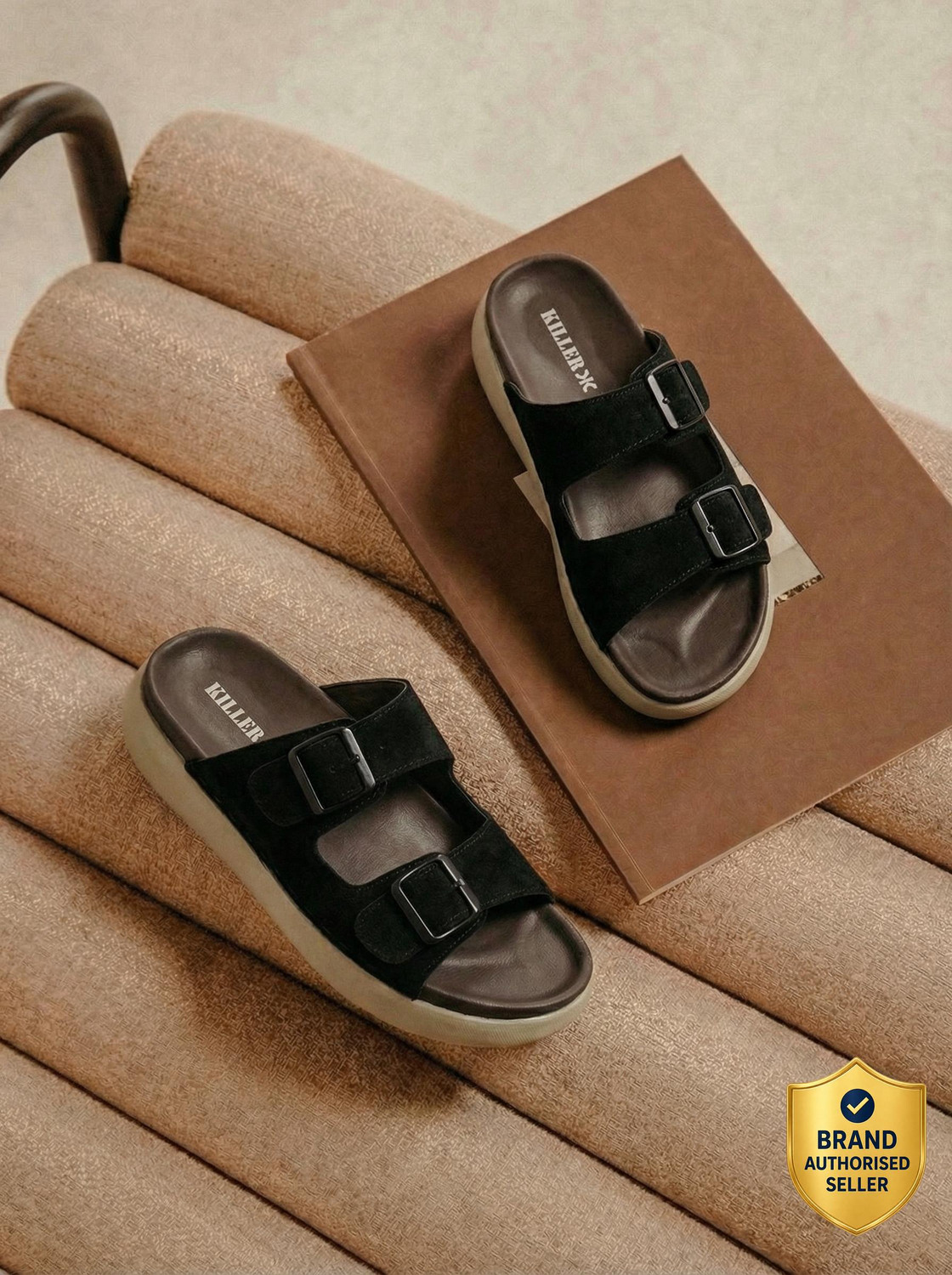 Image of BIRKENSTOCK Men Slides (Black , 8)