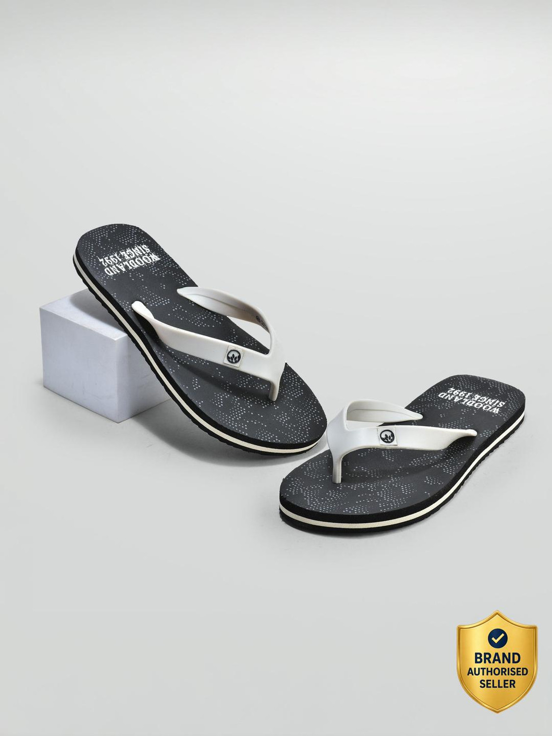 Image of WOODLAND Lightweight Comfortable Casual Summer Wear Men Flip Flops (Black , 5)