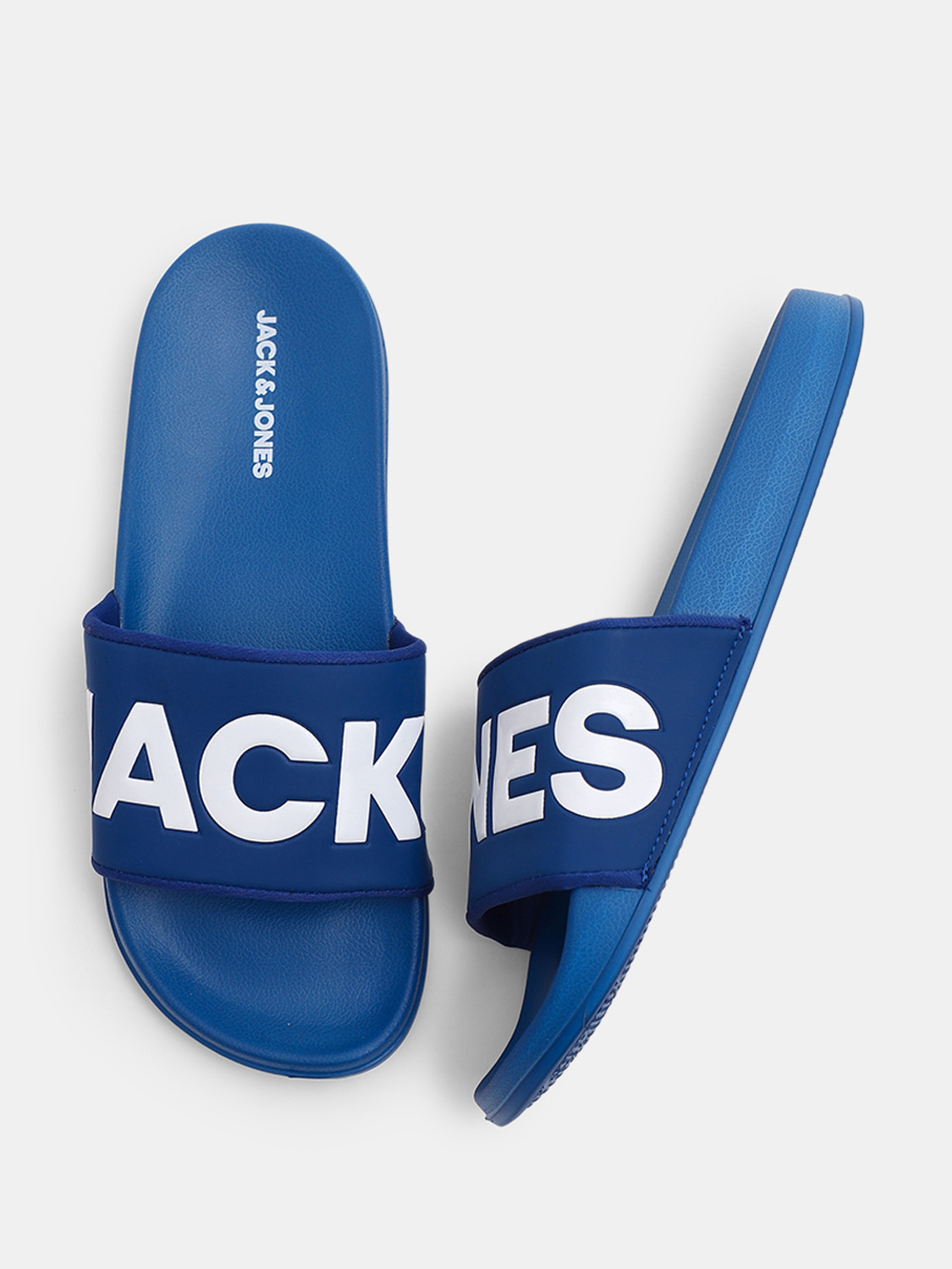 Image of JACK & JONES Men Slides (Blue , 10)