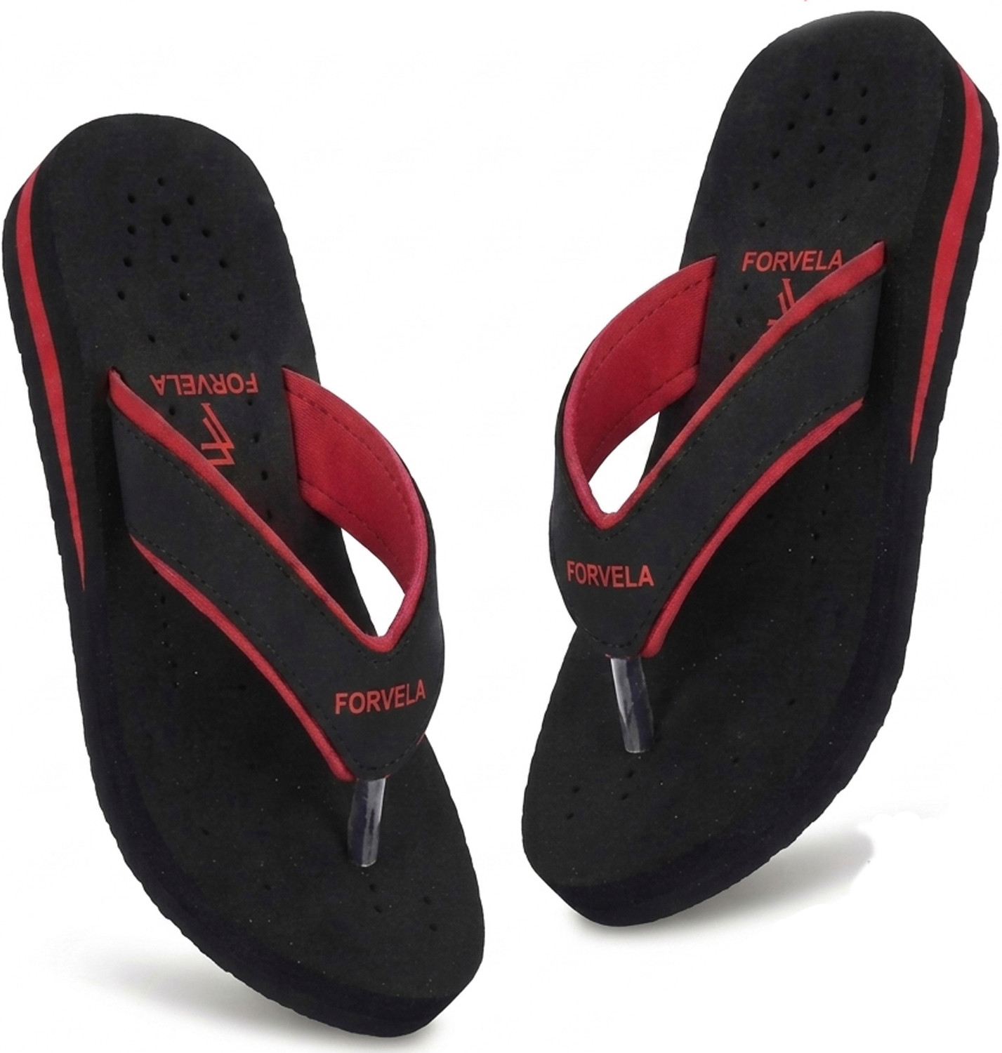 Image of FORVELA Doctor Ortho Soft Diabetic Orthopaedic Pregnancy Home Women Flip Flops (Red , 8)