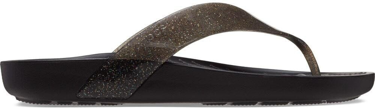 Image of CROCS Women's Baya Platform Glitter Women Flip Flops (Black , 9 UK /India)