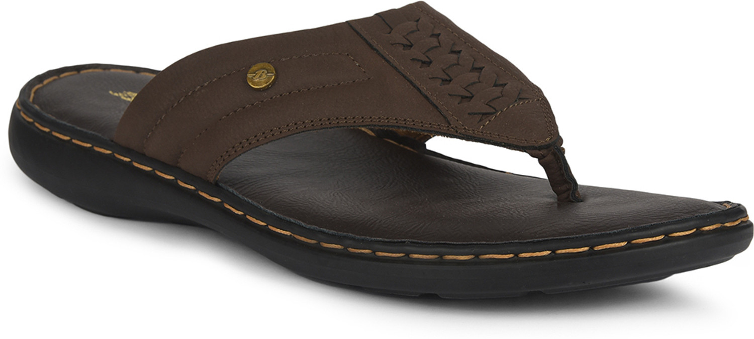 Image of Bata Men Flip Flops (Brown , 6)