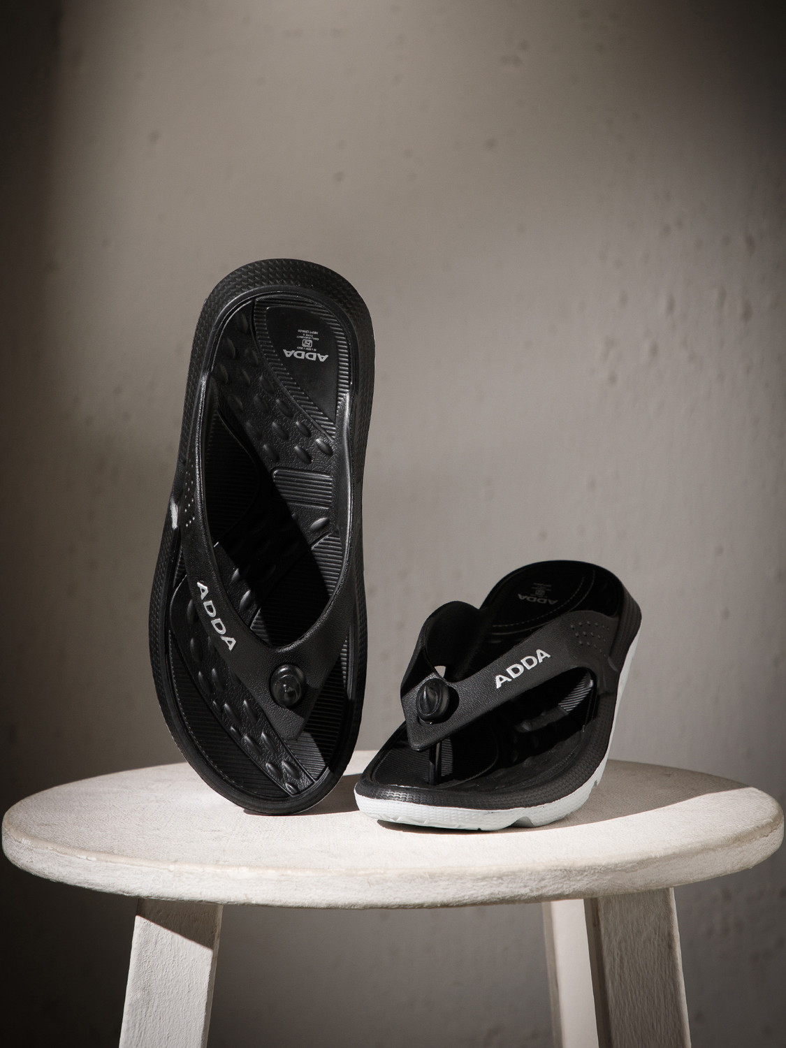 Image of Adda Men Slides (White, Black , 7)