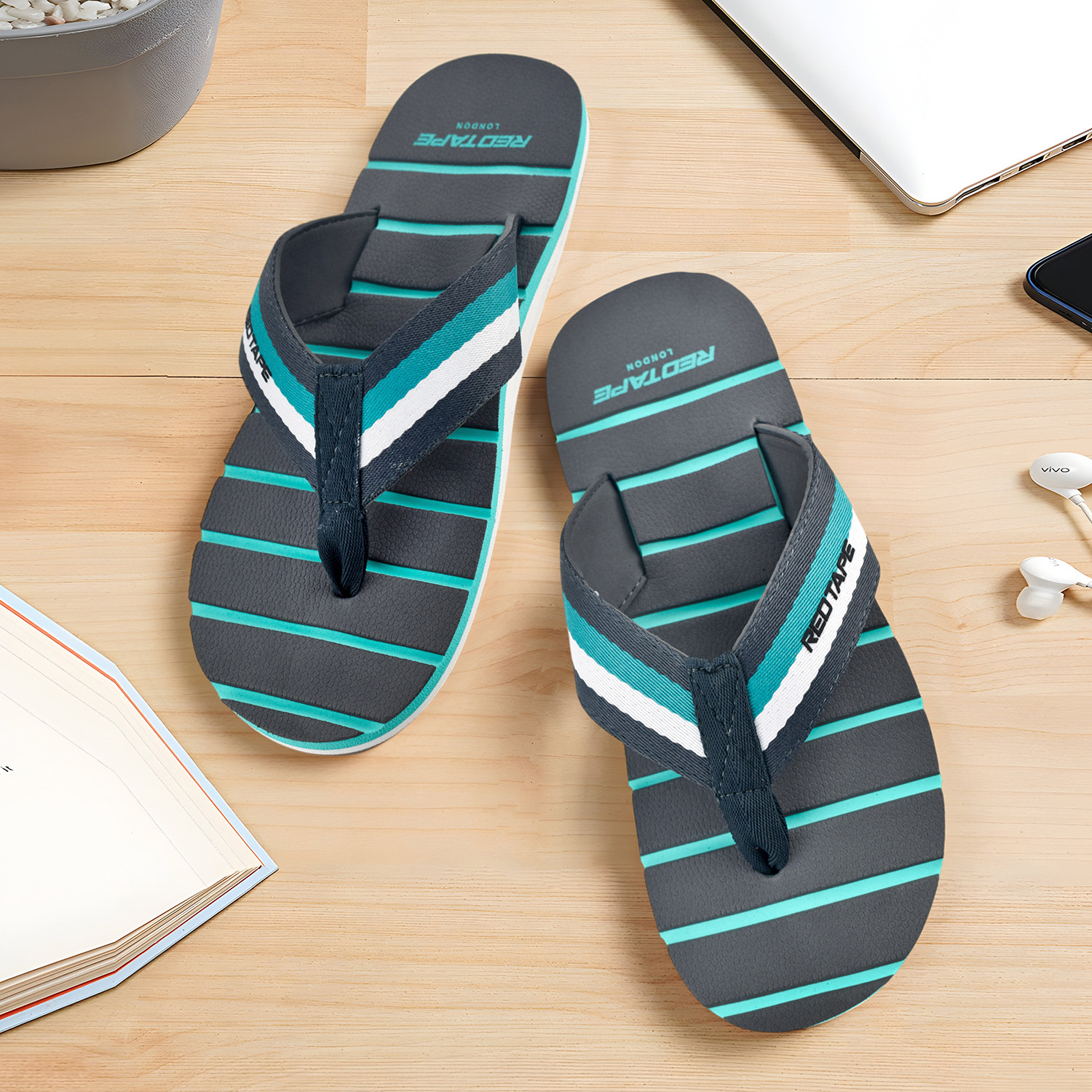 Image of RED TAPE Men Slides (Off White , 7)