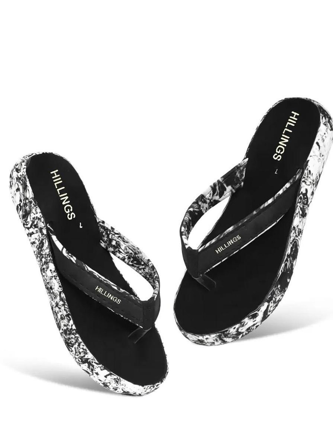 Image of Hillings Women's Comfortable Stylish and Trending Flip Flops Women Flip Flops (Black , 5)