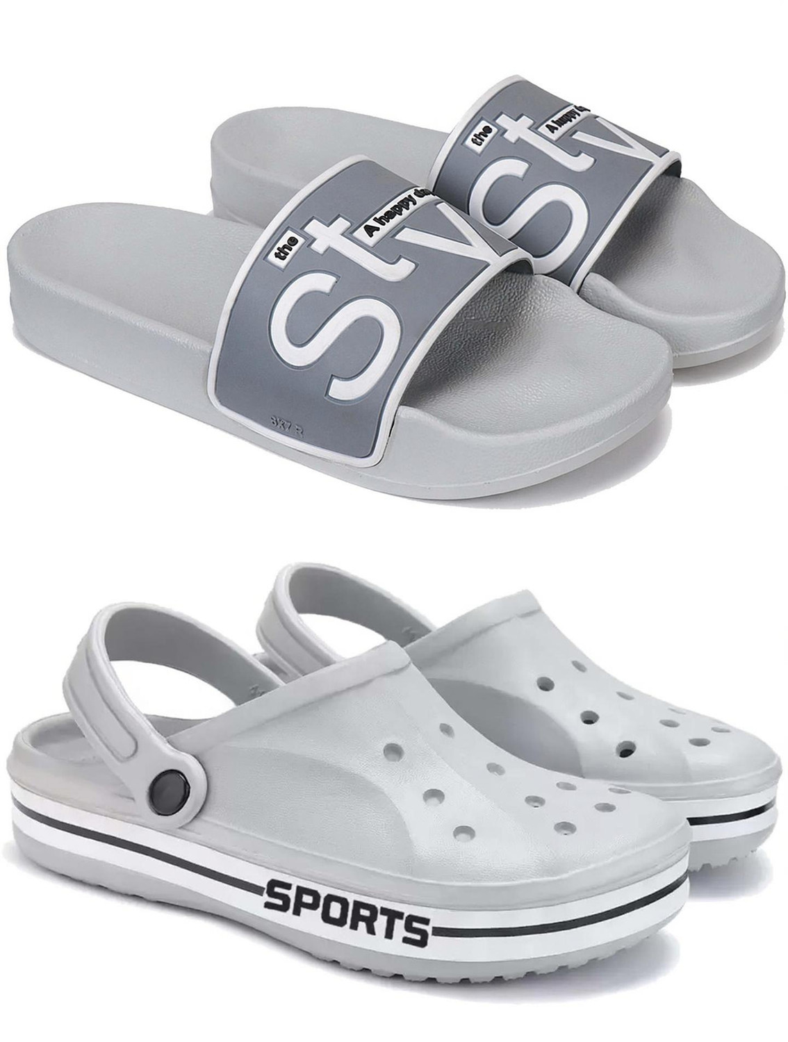 DRACKFOOT Men Gray Slides - Image 5