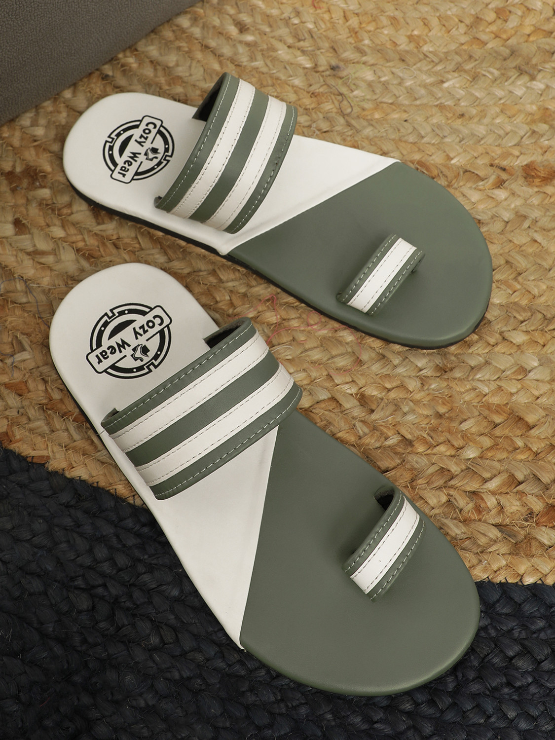 Image of Cozy Wear Men Slippers (Green , 6)
