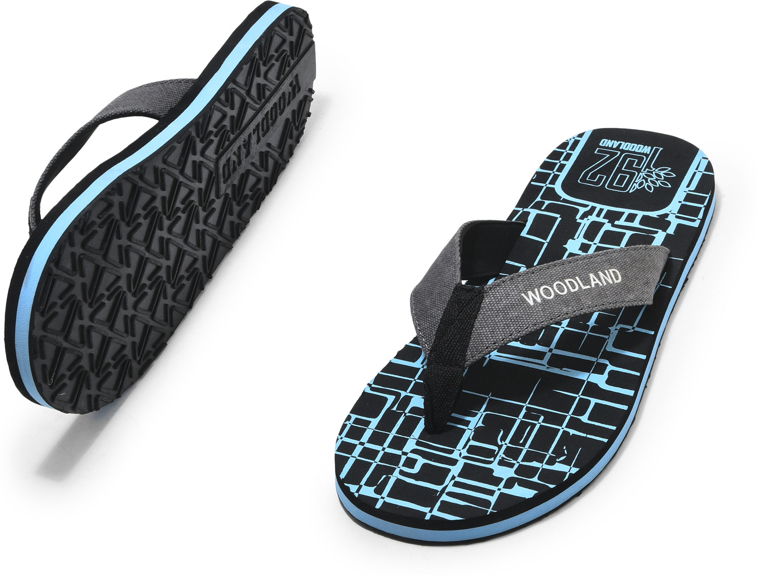 Image of WOODLAND Lightweight Comfortable Casual Summer Wear Men Flip Flops (Black , 5)