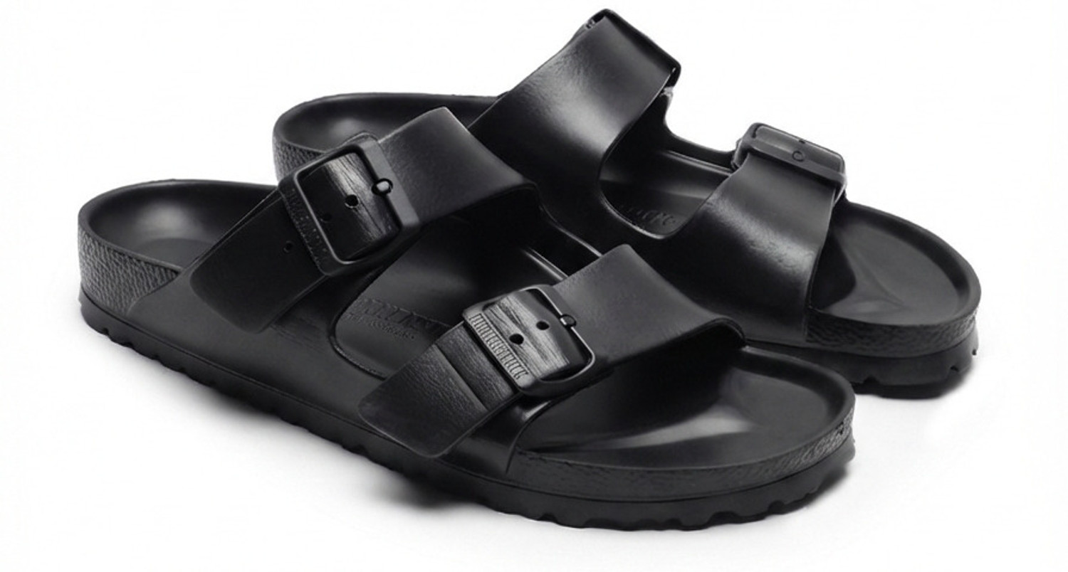 Image of BIRKENSTOCK Men Slides (Black , 10)