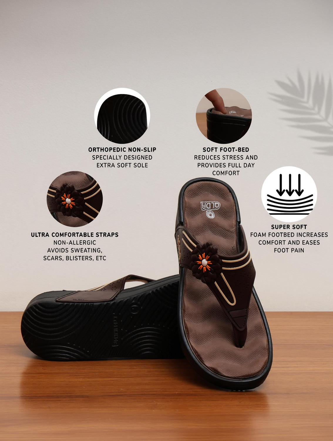 Image of corgan Women Slippers (Black , 4)