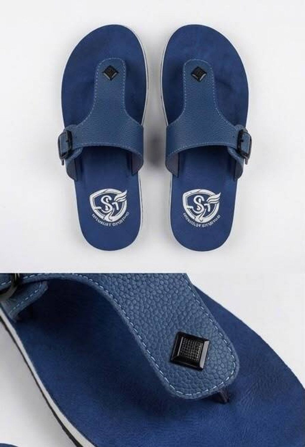 Image of Speedokart enterprises Men Flip Flops (Blue, Black , 7)