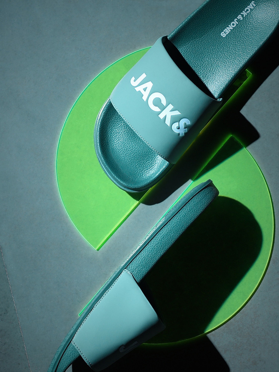 Image of JACK & JONES Men Slides (Blue , 11)