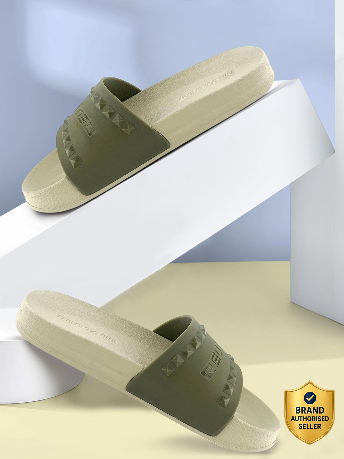 Image of RED TAPE Women Slides (Beige , 5)