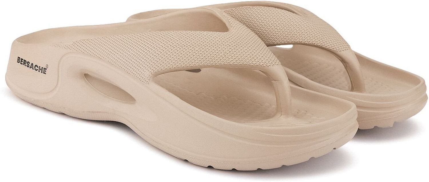 BERSACHE Men Slippers (Beige, Size 8) - Image 1