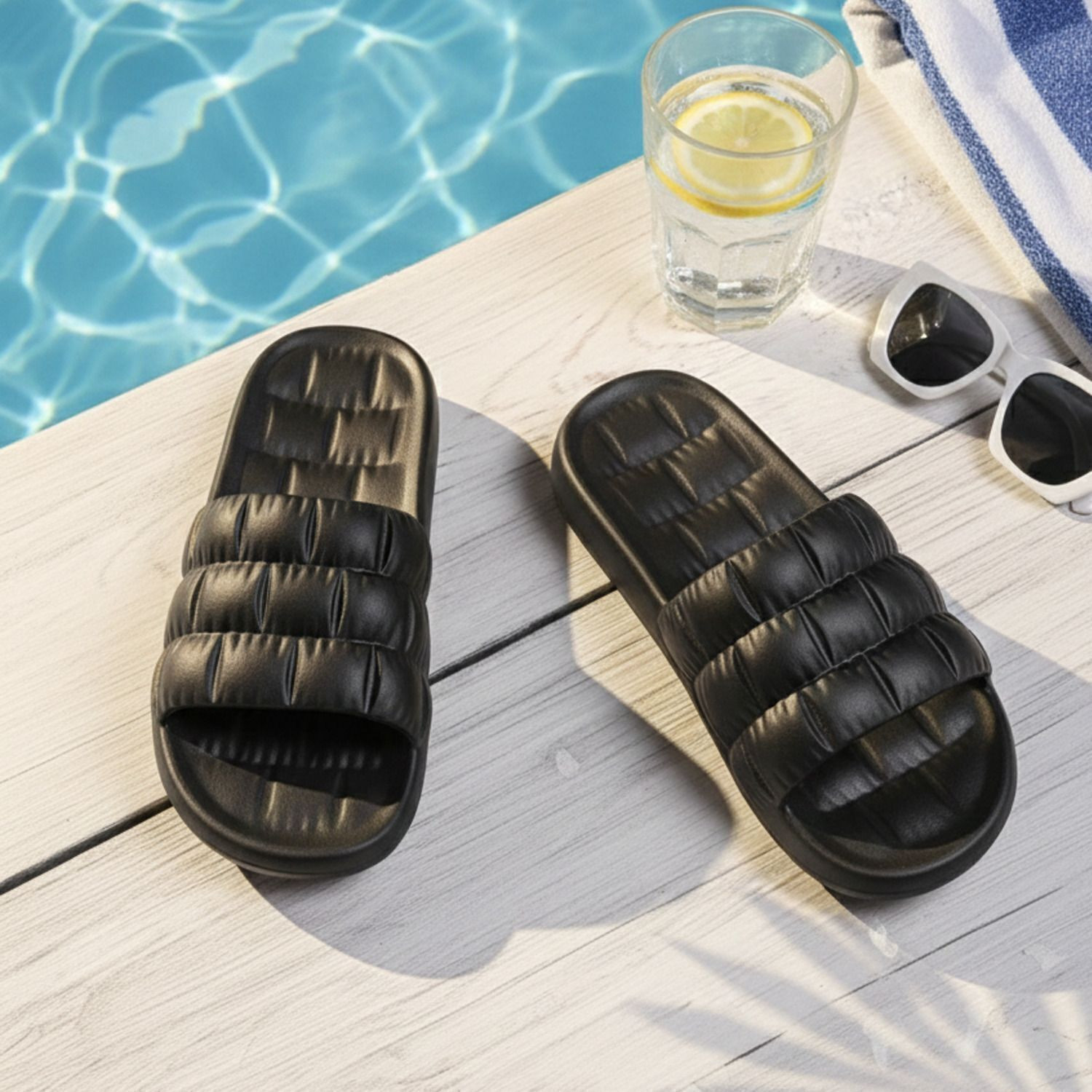 Image of ATHREE Men Slides (White , 8)