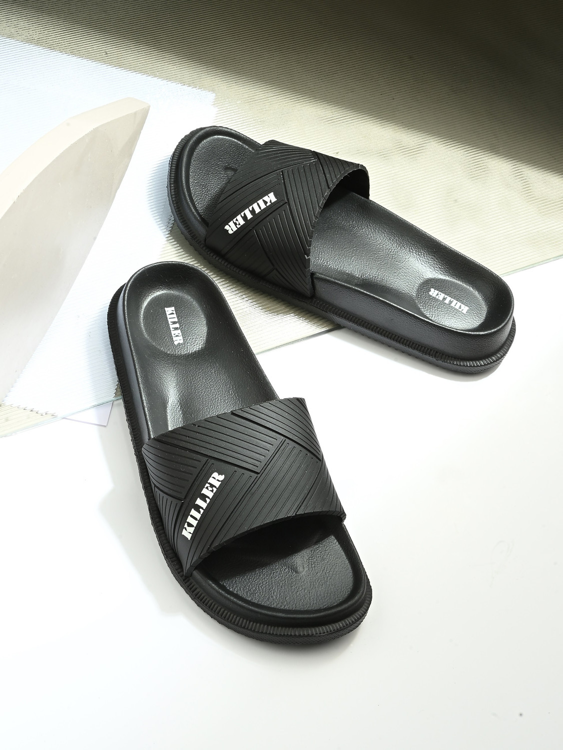Image of FLITE Men Slides (Grey, Black , 6)