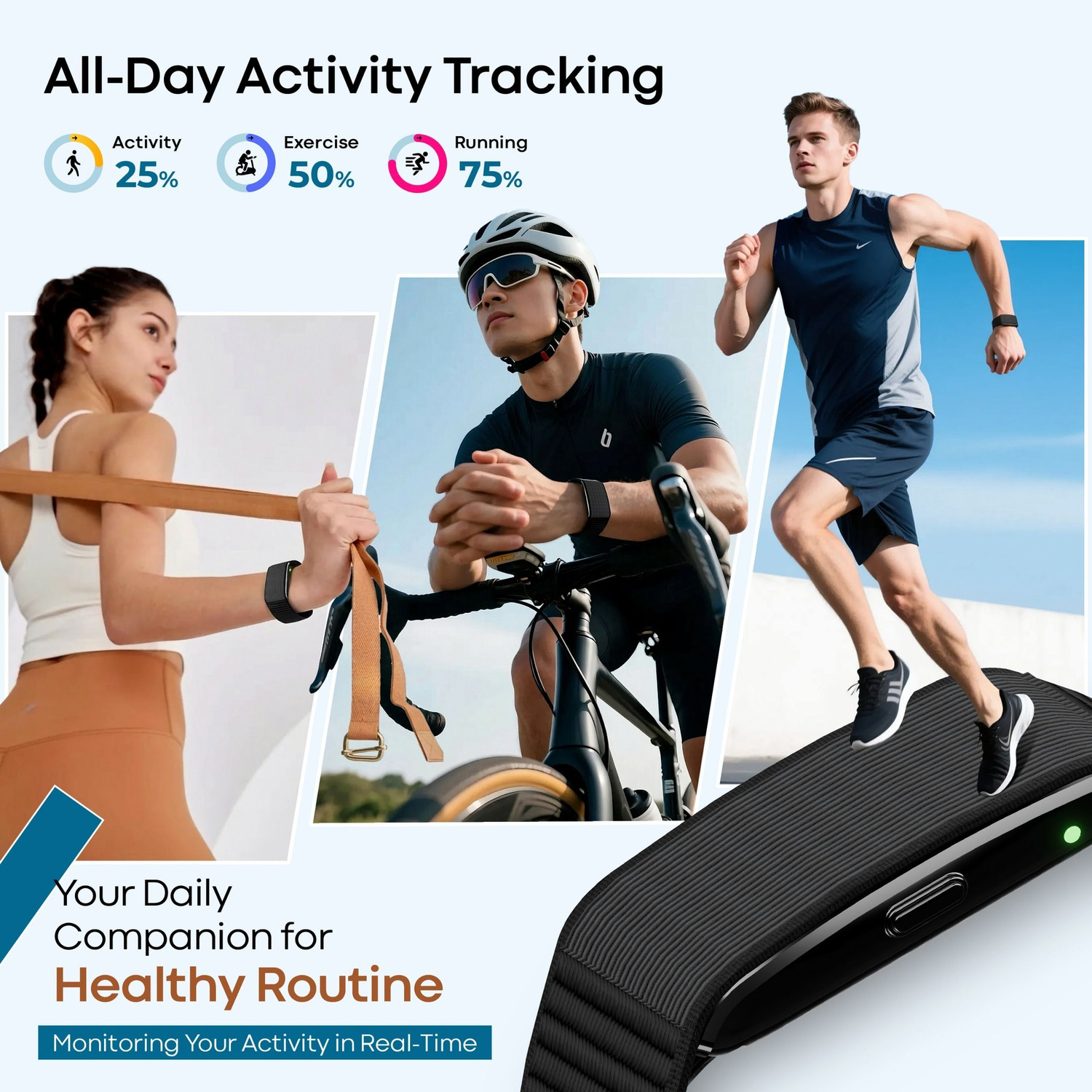 Image of Maxelon MaxFit2.0 Smart AI Fitness Band,175+Sports Mode, Subscription Free, Black (Black & Grey Strap, Size : standrad)