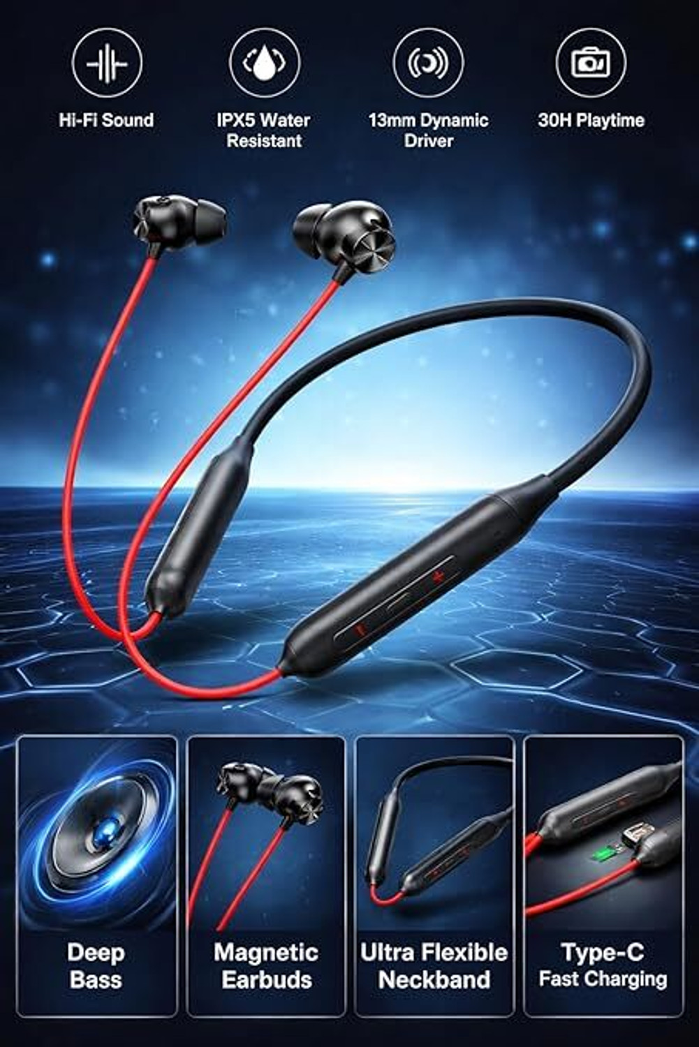 Image of ONEPLUS Bullets Wireless Z2 ANC Earphones with 45dB Hybrid Smart Headphones (Wireless)