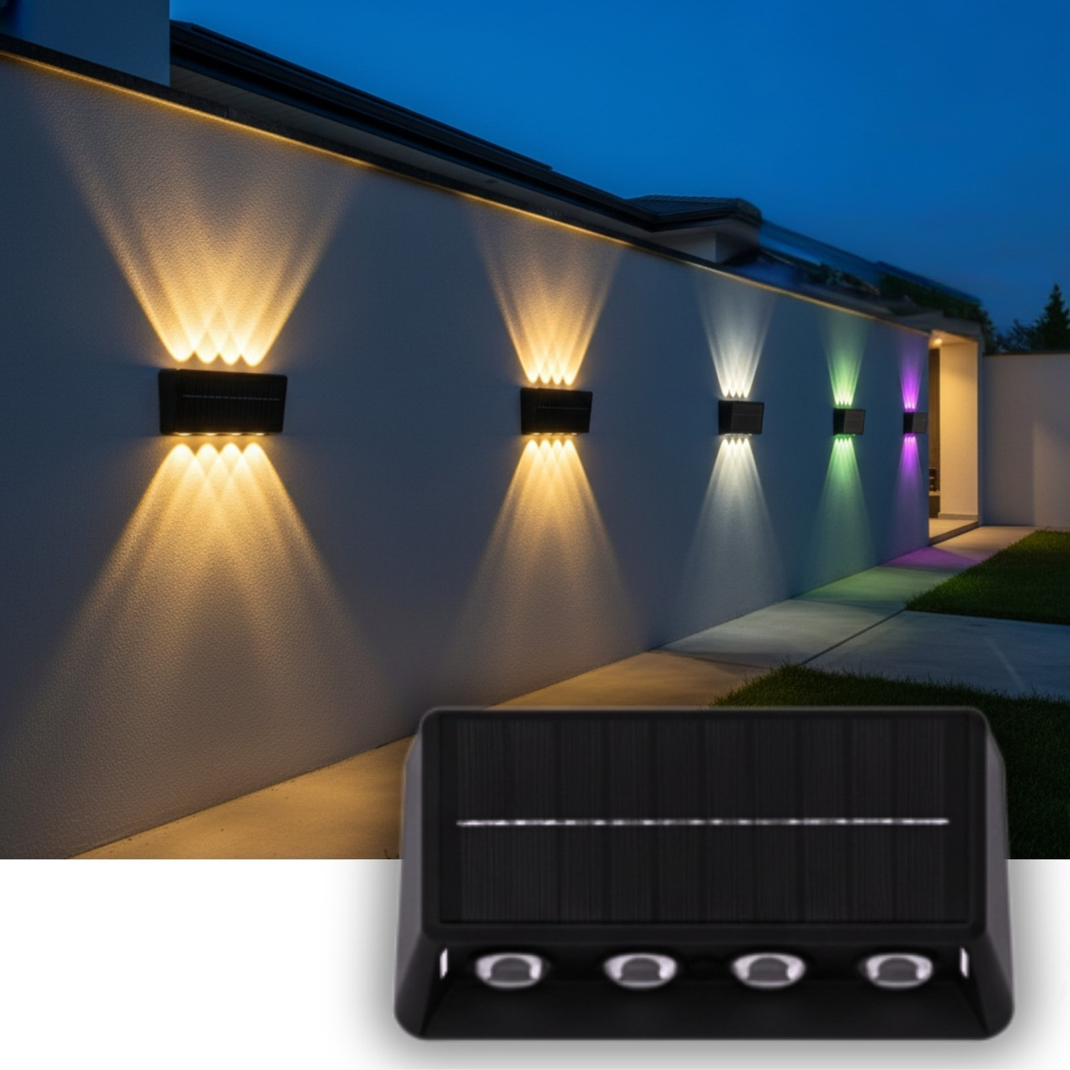 Image of Homehop Solar Lights Outdoor Waterproof 50W Wireless Flood LED Wall lamp for Home Garden Solar Light Set (Wall Mounted Pack of 1)