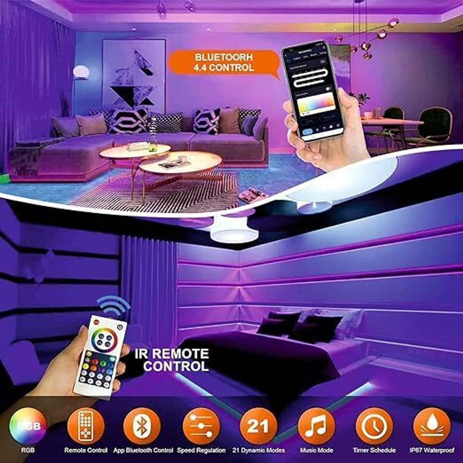 Image of stocksy 46 LEDs 5 m Multicolor Color Changing Bulb Rice Lights (Pack of 1)