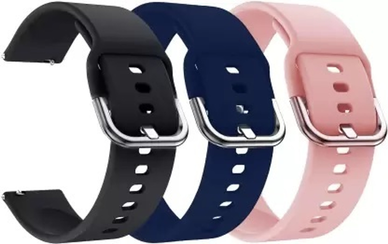 Cheetah 0.22 cm Pack of 3 Silicon Belt 22mm Strap with Metal Buckle for Realme Dizo (Multicolor) Smart Watch Strap Price in India - Buy Cheetah 0.22 cm Pack of 3 Silicon Belt 22mm Strap with Metal Buckle for Realme Dizo (Multicolor) Smart Watch Strap online at Flipkart.com