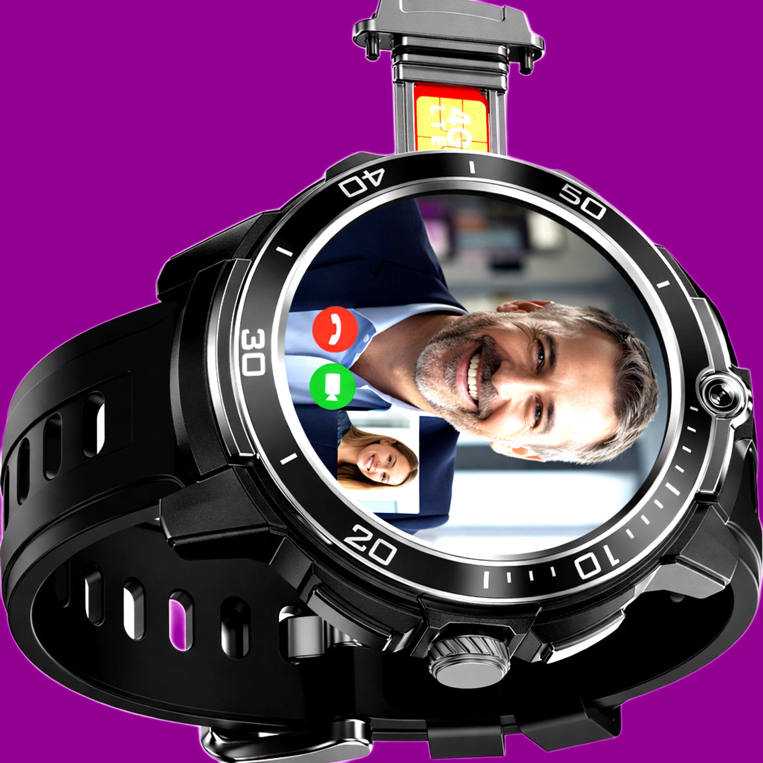 Image of YUIOP Android 5G Smartwatch All SIM WhatsApp YouTube Play Store 2MP Camera Smartwatch (Dessert Brown Strap, Free Size)