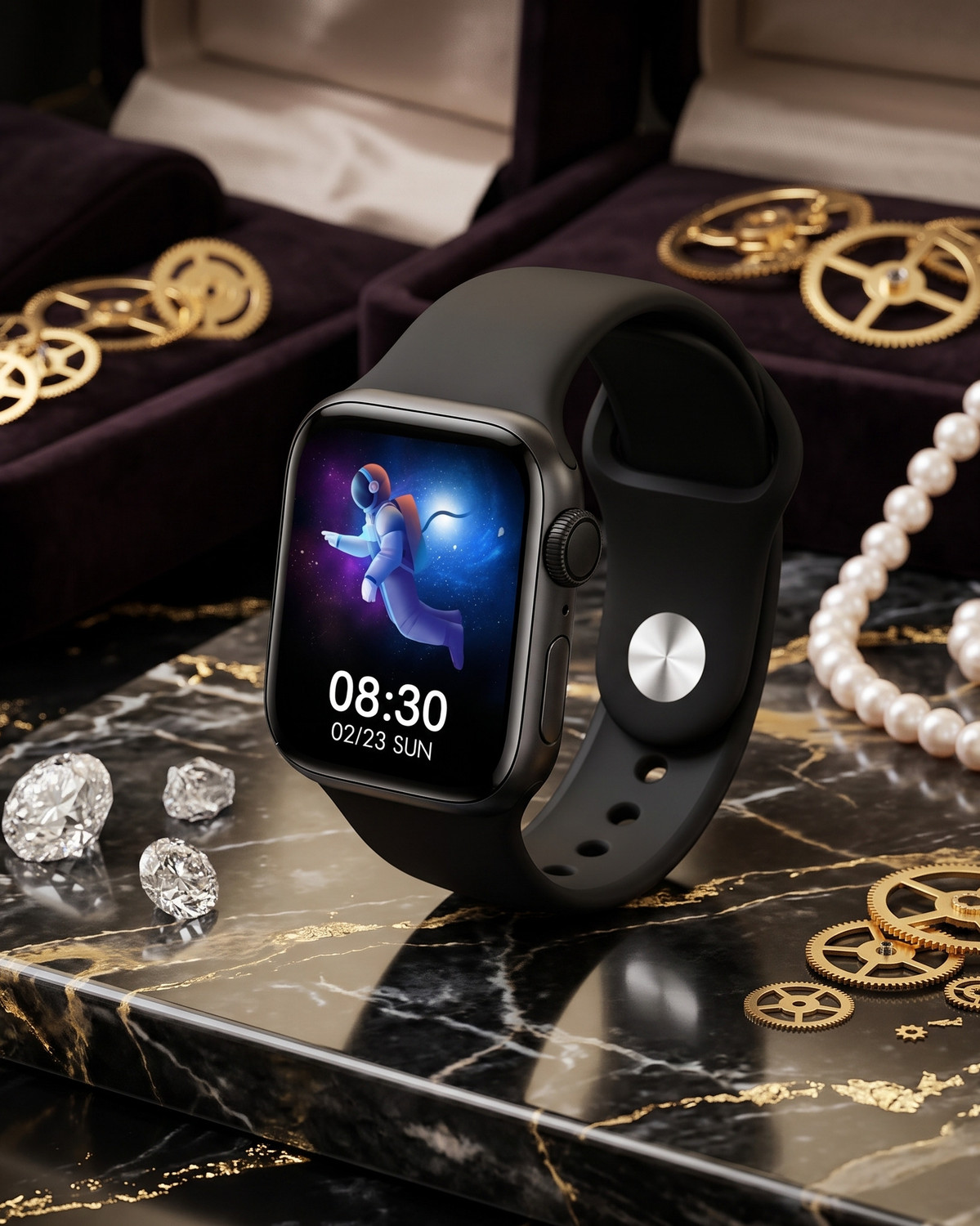 Image of Lastpoint 4G Camera and Sim Card Support watch Smartwatch (Brown Strap, free)