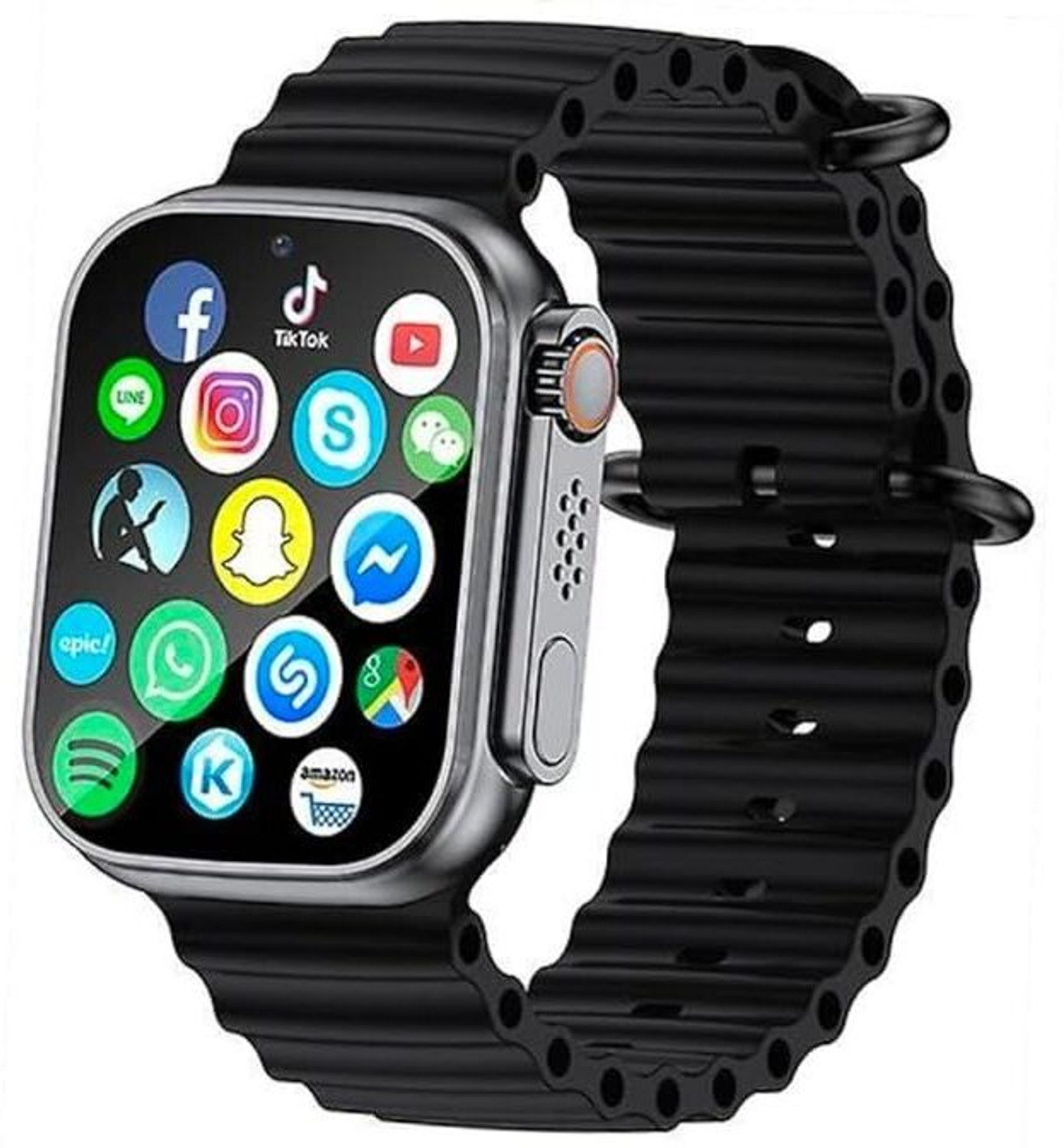 Image of Onikuma T800 BT watch 2in Big Screen Sunlight Proof Display Music Play Insta WA Notifier Smartwatch (BLACK Strap, FREESIZE)