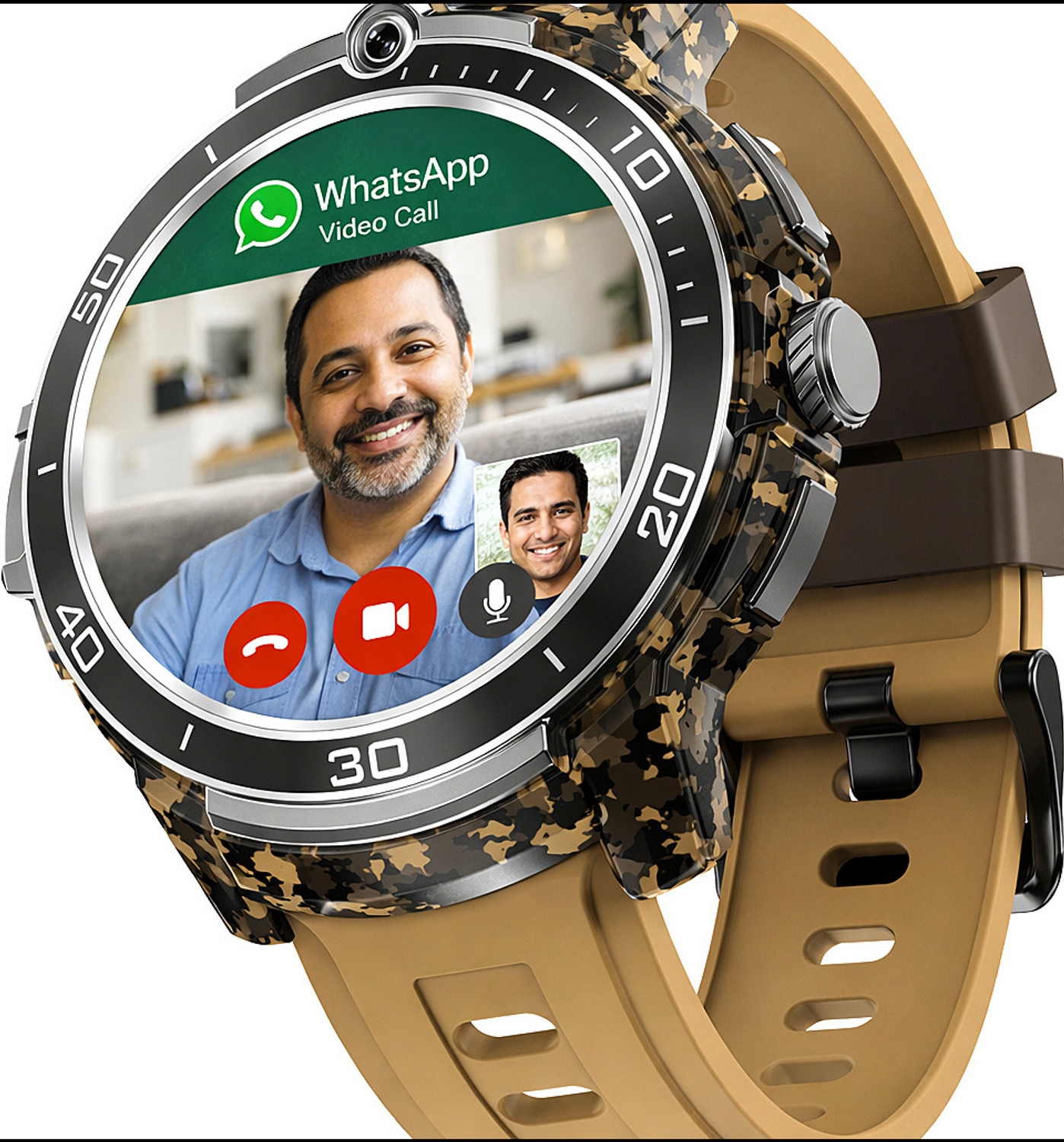 Image of Correngo Premium Android 5G Smartwatch with Video Calling for Men Smartwatch (Dessert Brown Strap, Free Size)