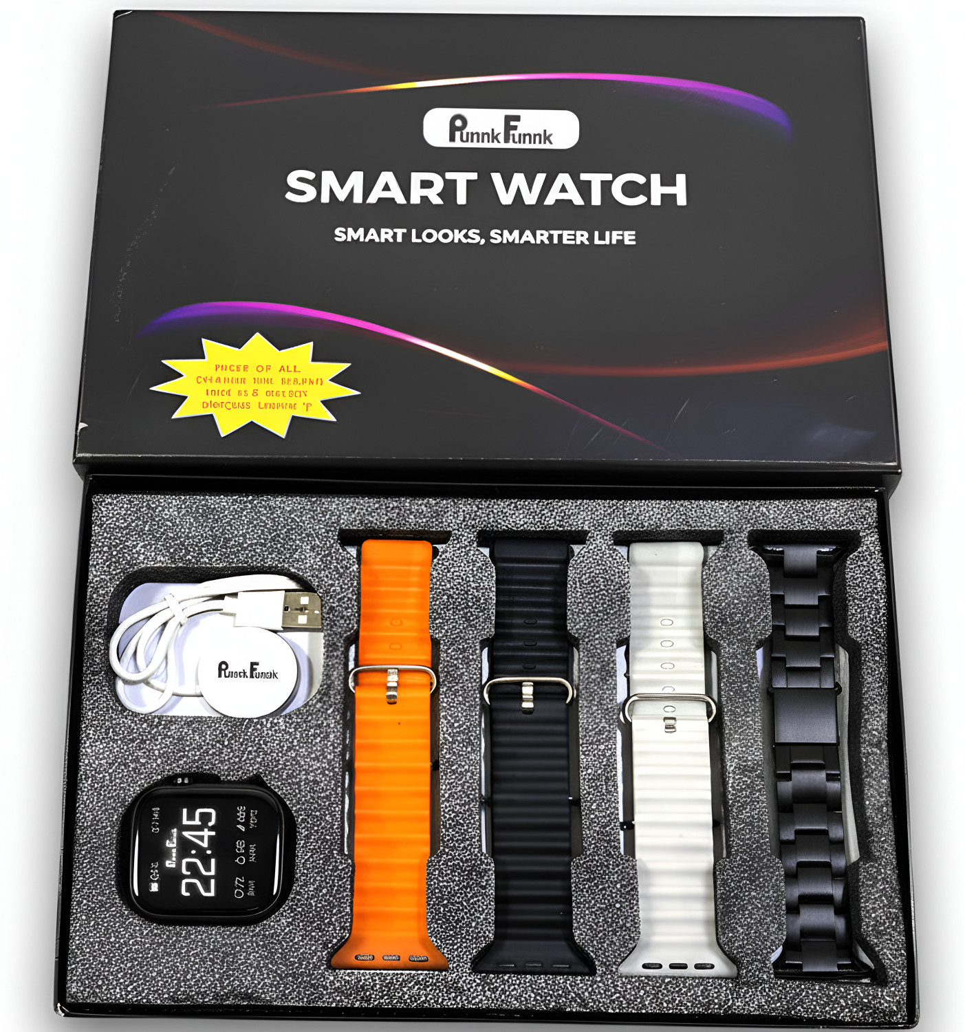 Image of TECHIO T800 Ultra BT Calling Watch, Wireless Charging, Health Tracking Sensor (Black) Smartwatch (BLACK Strap, FREE SIZE)