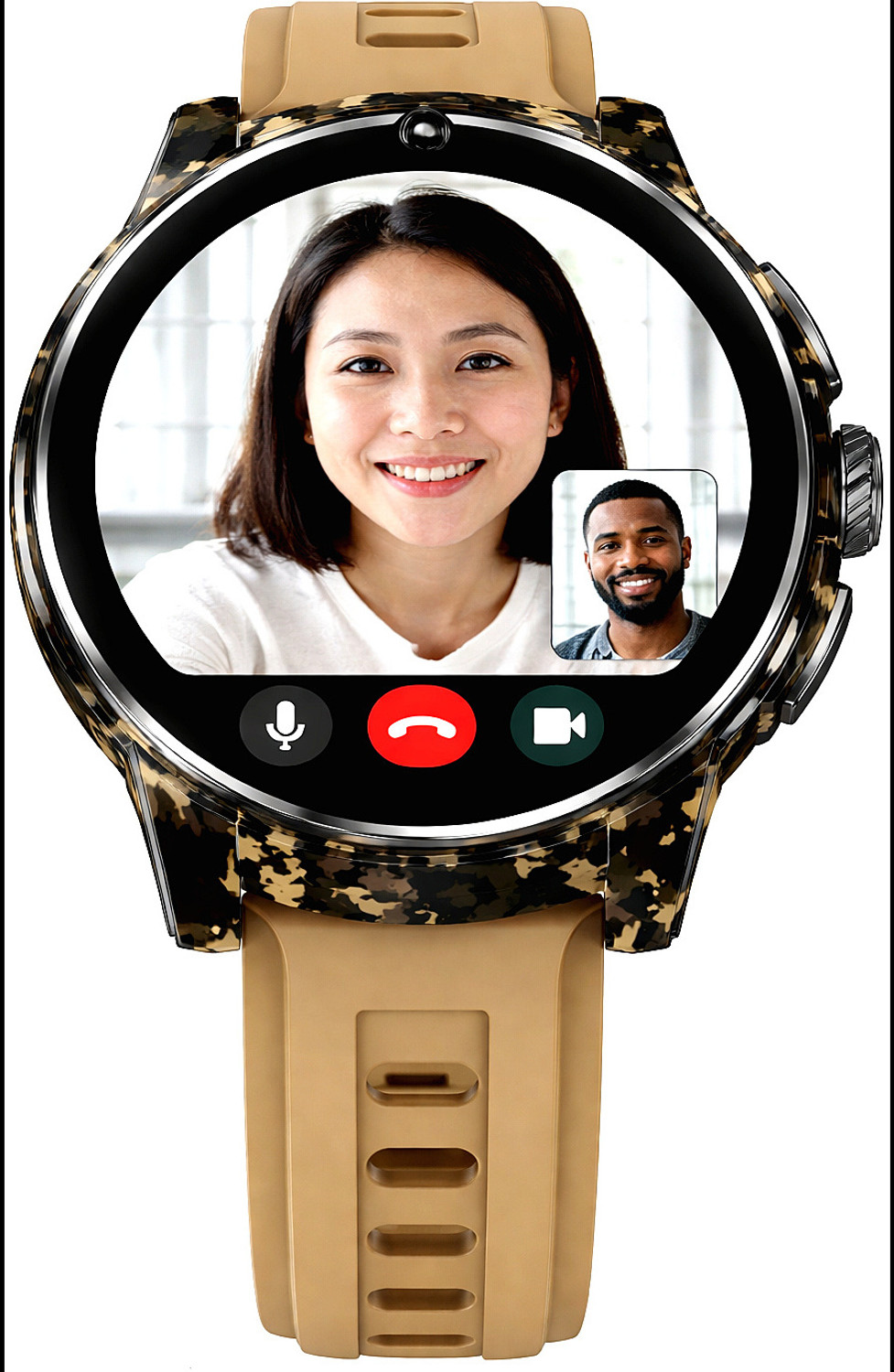 Image of Correngo 5G /4G Android Smart Watch Support YouTube /WhatsApp /GPS /Facebook /Wi-Fi /Bluetooth Smartwatch (Dessert Brown Strap, Free Size)