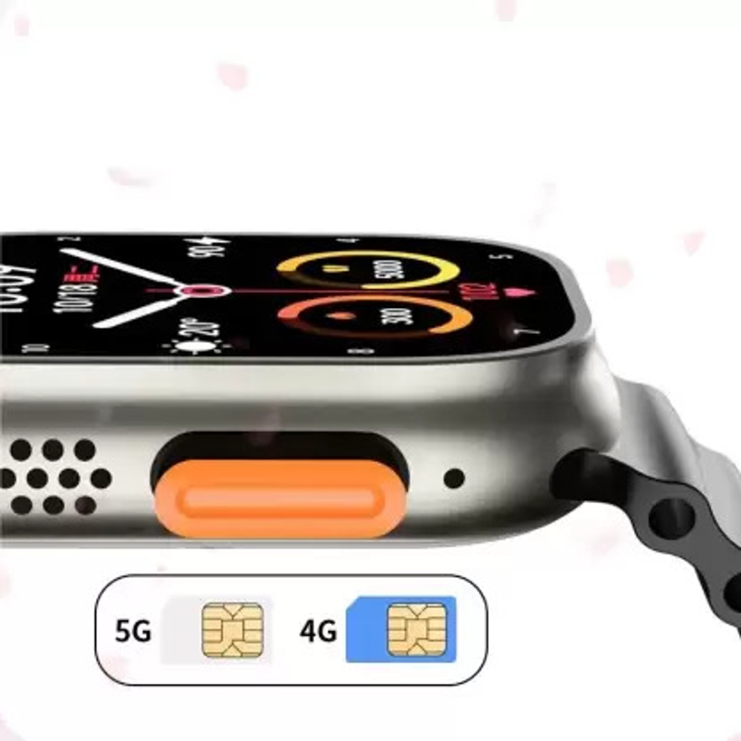 Image of OTUR S8 Ultra 4G Sim Card Smartwatch 03 Smartwatch (Orange Strap, Free Size)