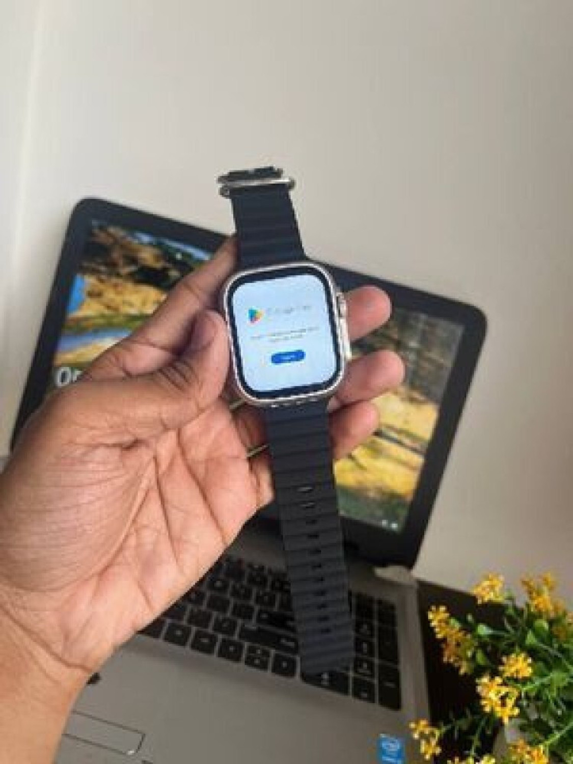 Image of OTUR S8 Ultra 4G Sim Card Smartwatch 03 Smartwatch (Orange Strap, Free Size)