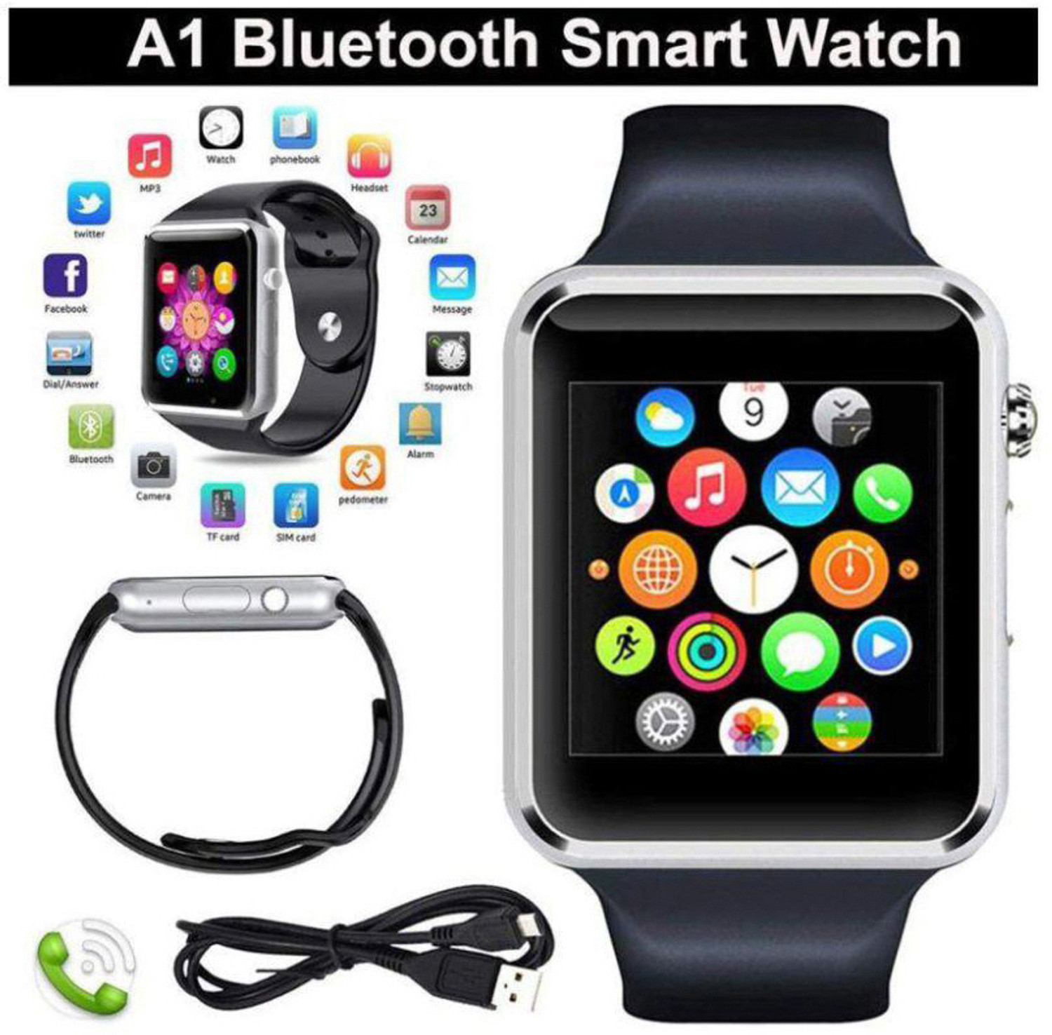 Image of CYXUS 4G Camera and Sim Card Support watch Smartwatch (Black Strap, free)
