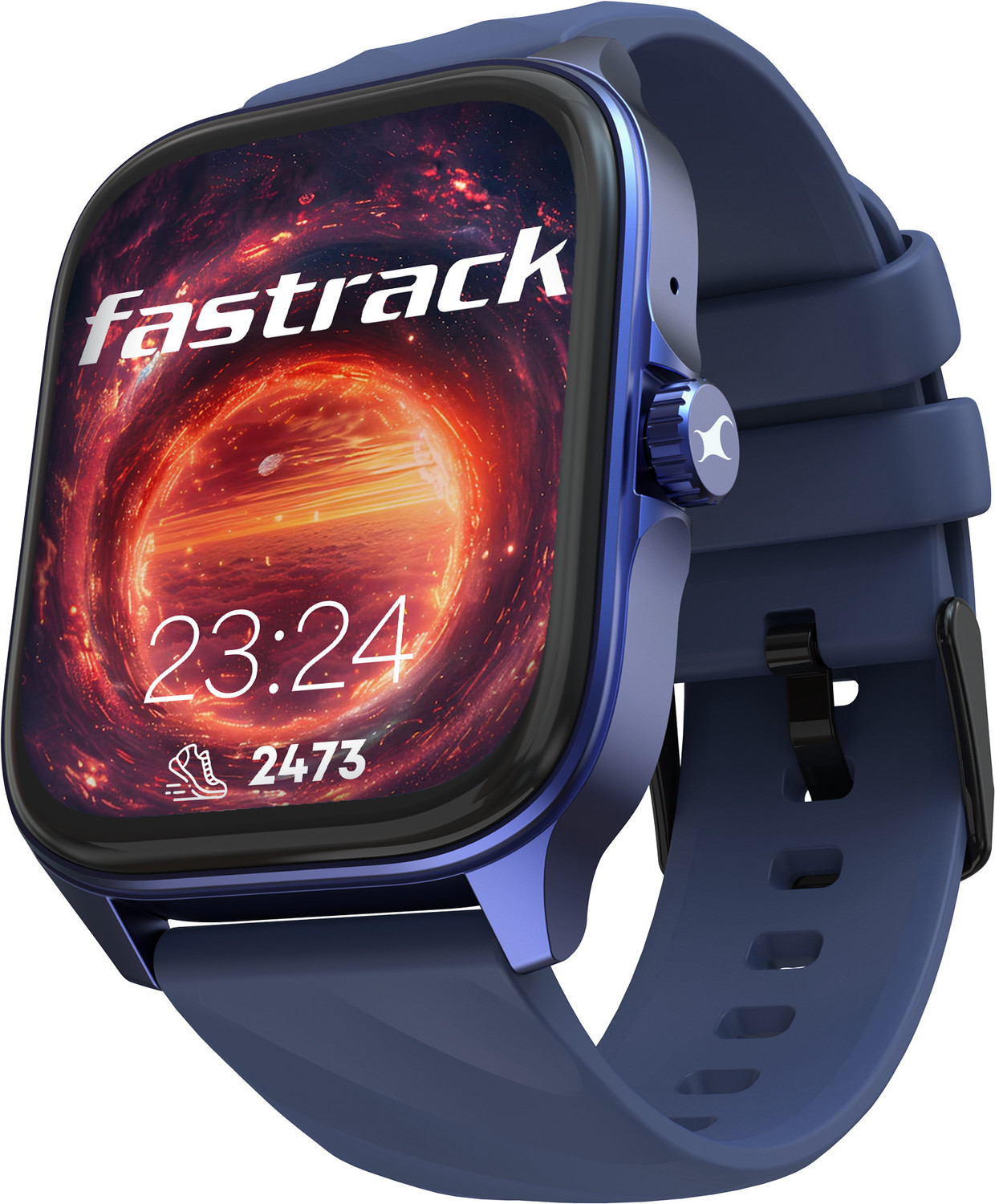 Fastrack फासà¥à¤à¥à¤°à¥à¤ Revolt Pro-1.97'' Super AMOLED Display|AOD|Working Crown|BT Calling|Fast Charge सà¥à¤®à¤¾à¤°à¥à¤à¤µà¥à¤ (नà¥à¤²à¤¾ सà¥à¤à¥à¤°à¥à¤ª) - Image 1