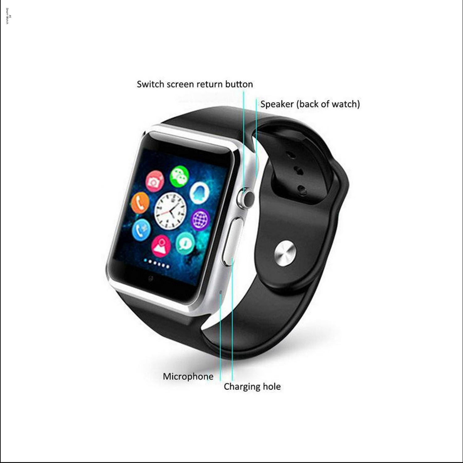 Image of CYXUS 4G Camera and Sim Card Support watch Smartwatch (Brown Strap, free)