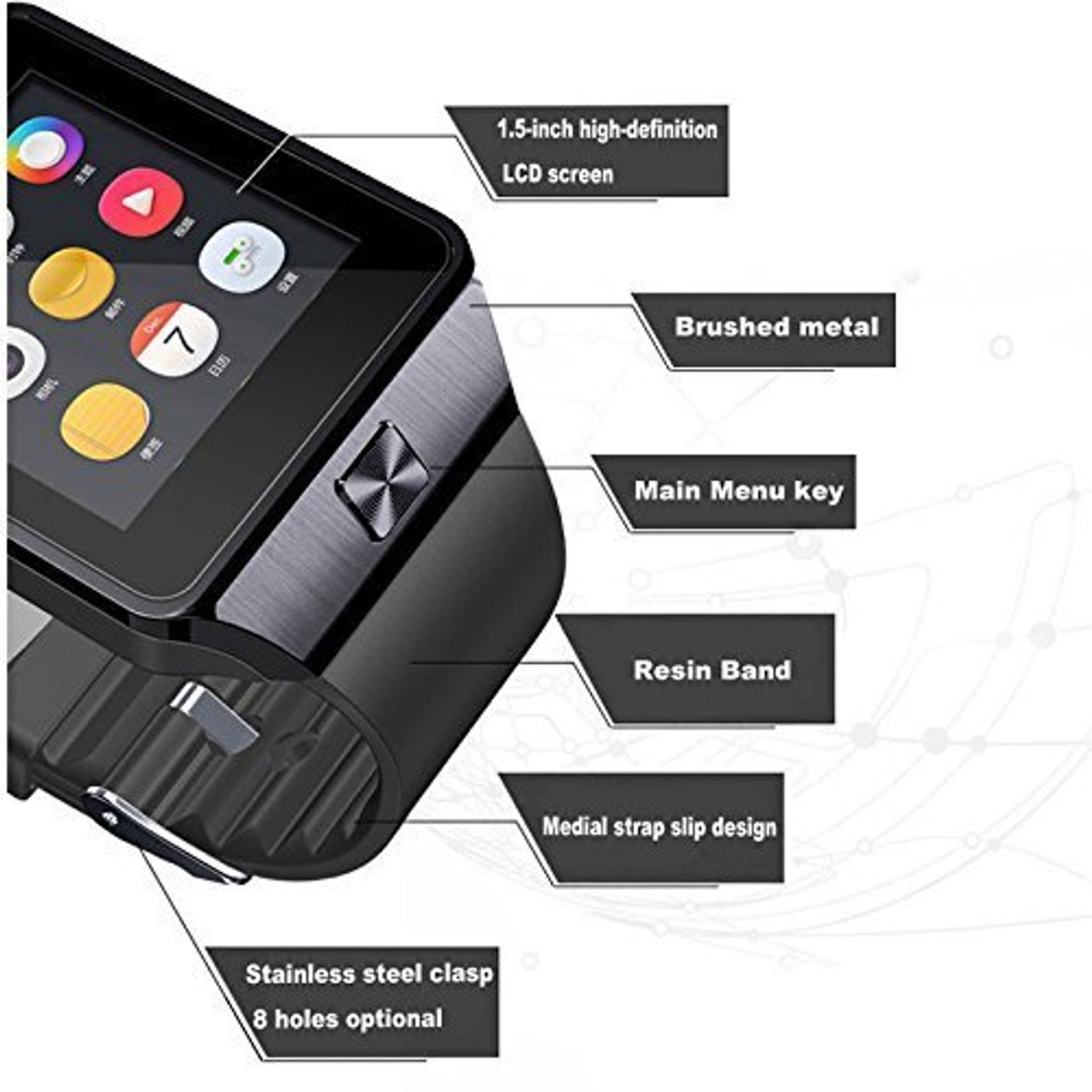 Image of Lastpoint 4G Camera and Sim Card Support watch Smartwatch (Black Strap, free)