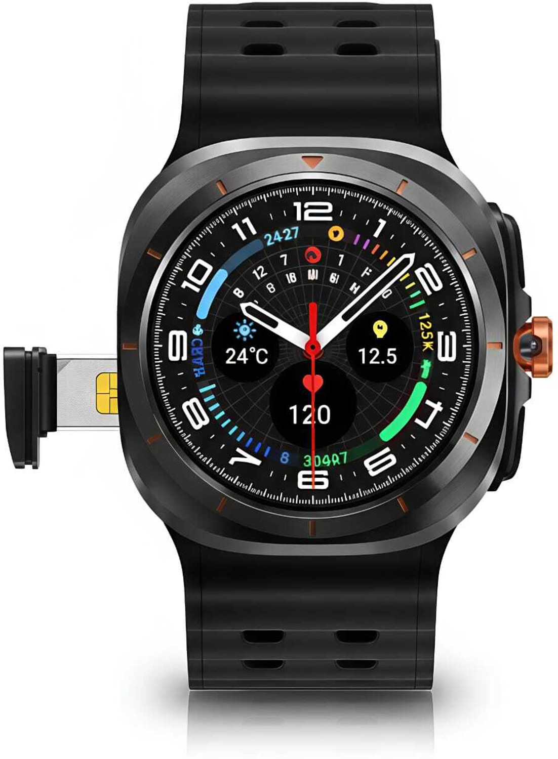 Image of ZoneAlpha Hw S12 Android Smartwatch 8+128 Smartwatch (White, Black Strap, medium)